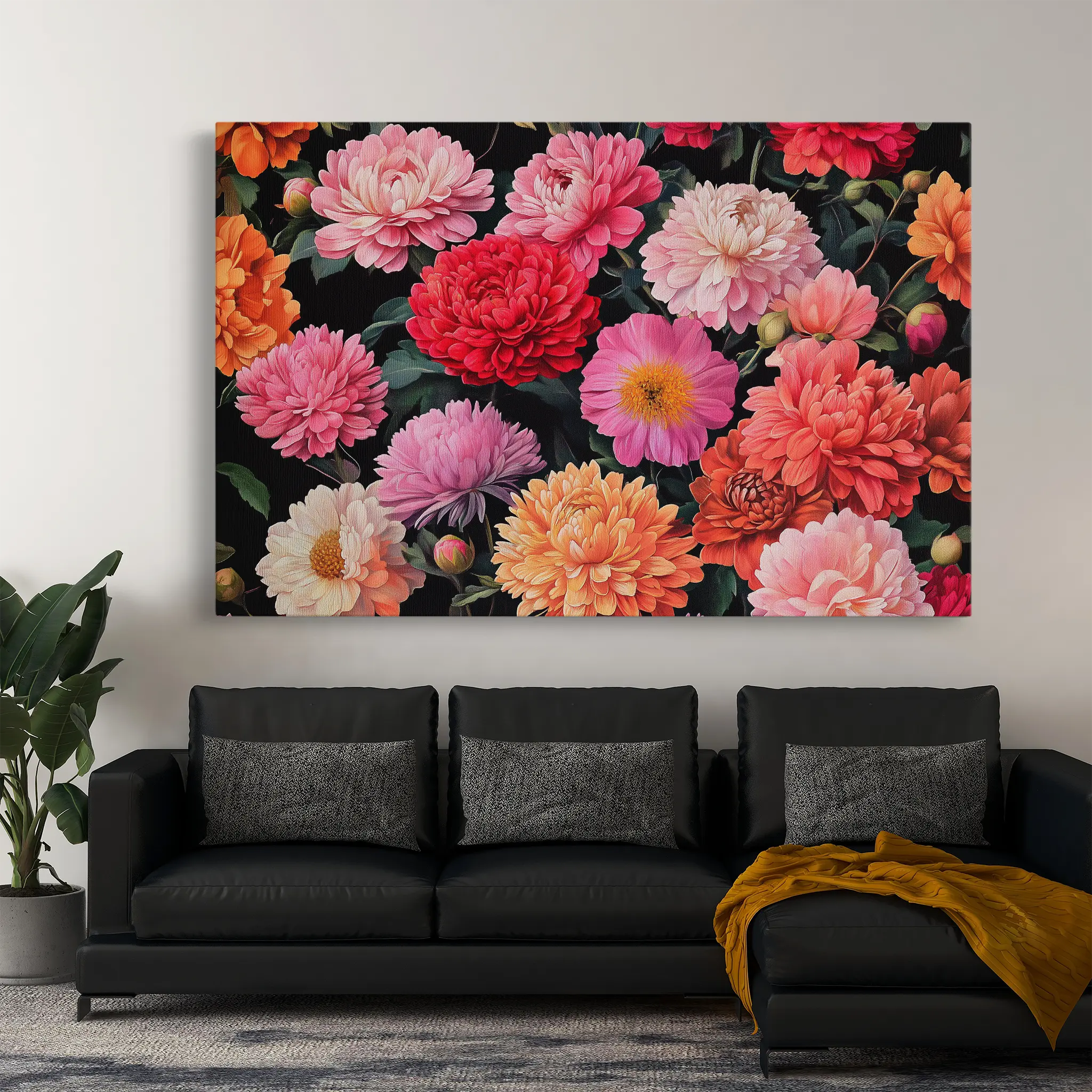 Floral Canvas Wall Art WAD1077-F 90 x 60 cm / Stretched on hidden frame