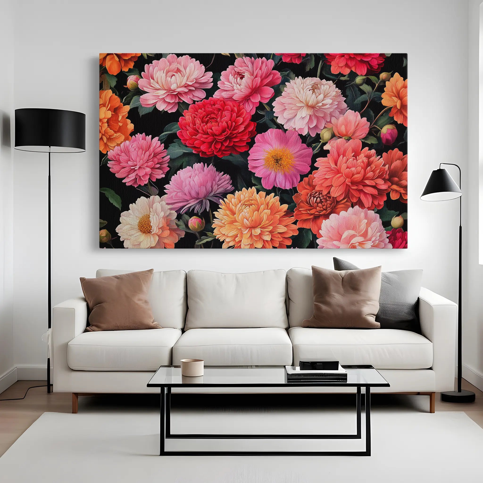 Floral Canvas Wall Art WAD1077-F 90 x 60 cm / Stretched on hidden frame