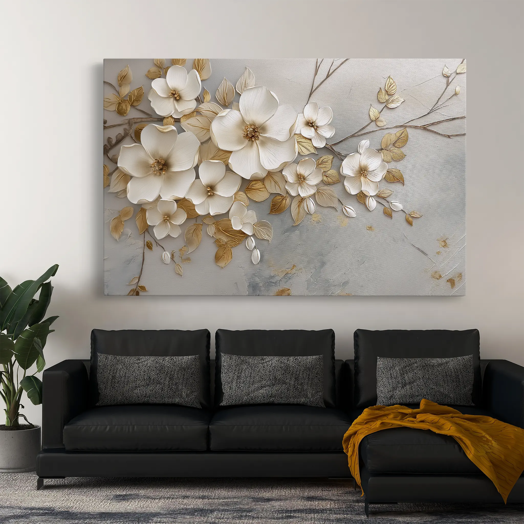 Floral Canvas Wall Art WAD108-F 90 x 60 cm / Stretched on hidden frame