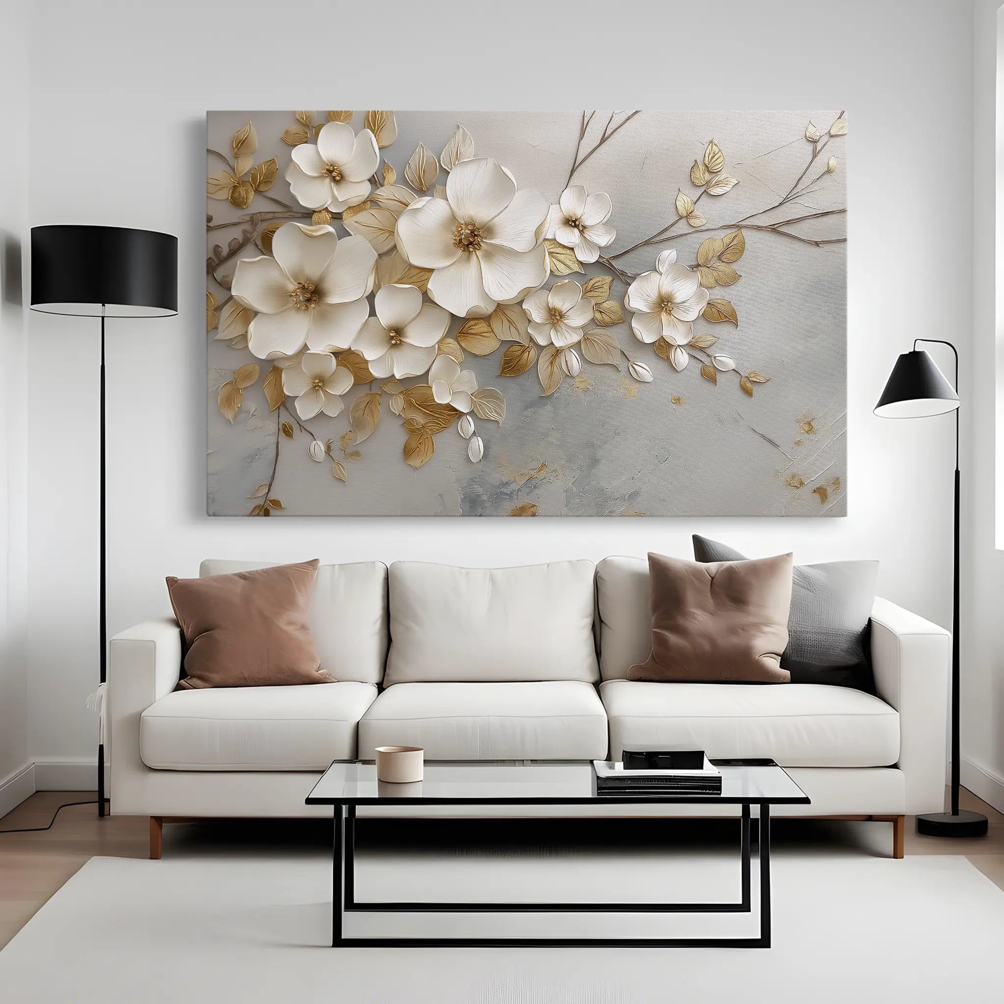 Floral Canvas Wall Art WAD108-F 90 x 60 cm / Stretched on hidden frame