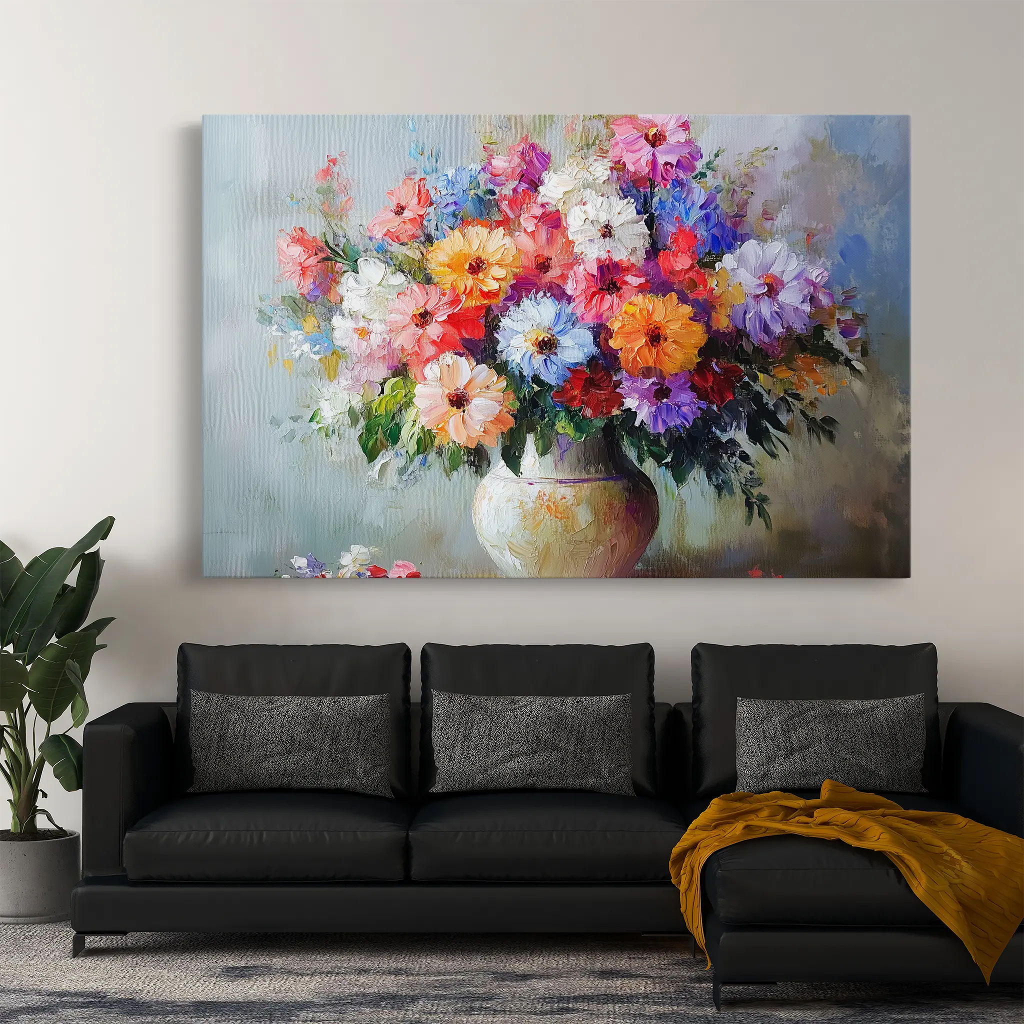 Floral Canvas Wall Art WAD1080-F 90 x 60 cm / Stretched on hidden frame