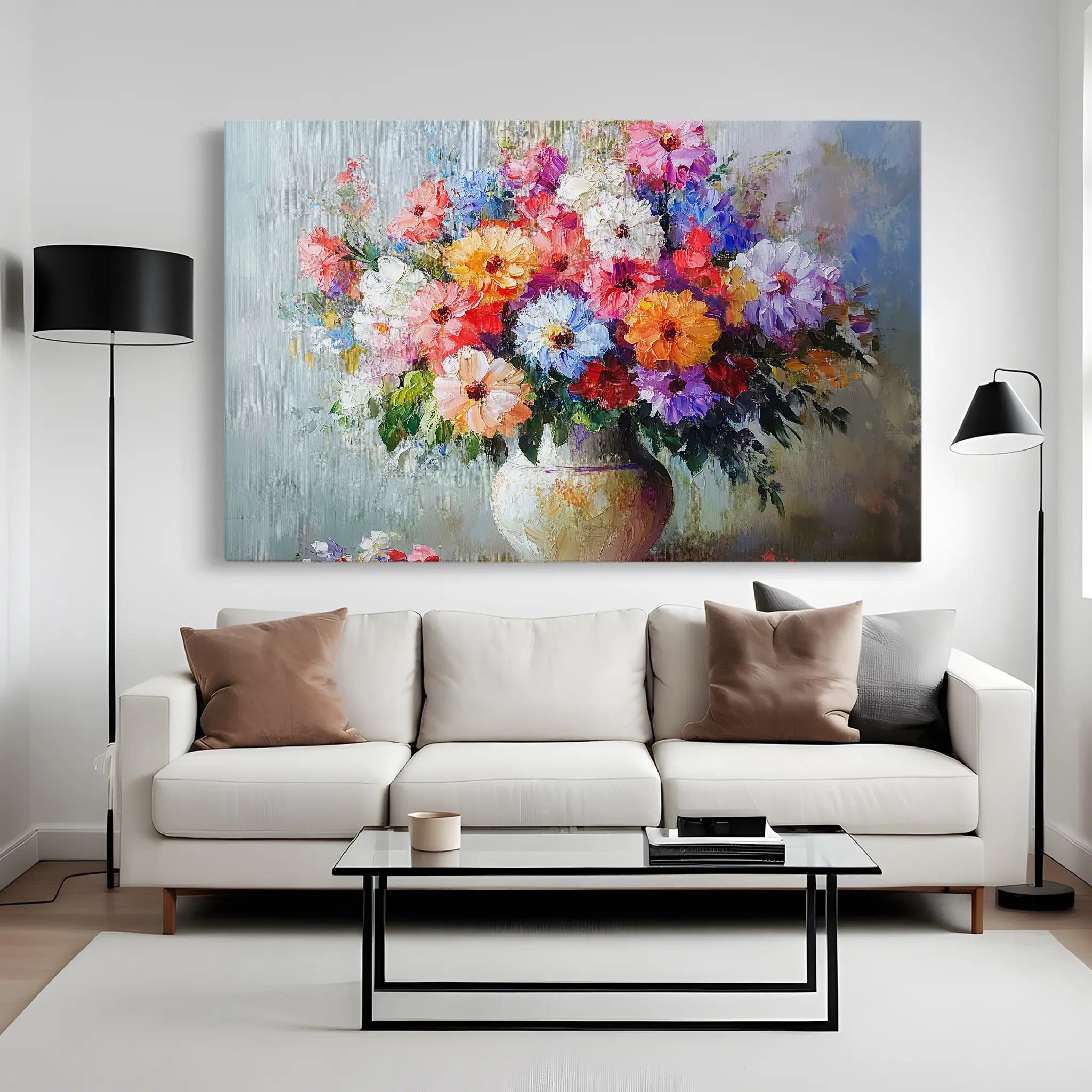 Floral Canvas Wall Art WAD1080-F 90 x 60 cm / Stretched on hidden frame