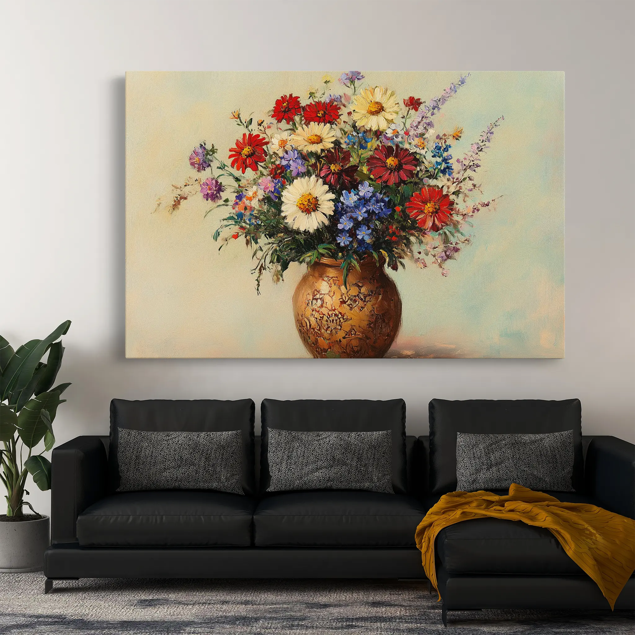 Floral Canvas Wall Art WAD1081-F 90 x 60 cm / Stretched on hidden frame