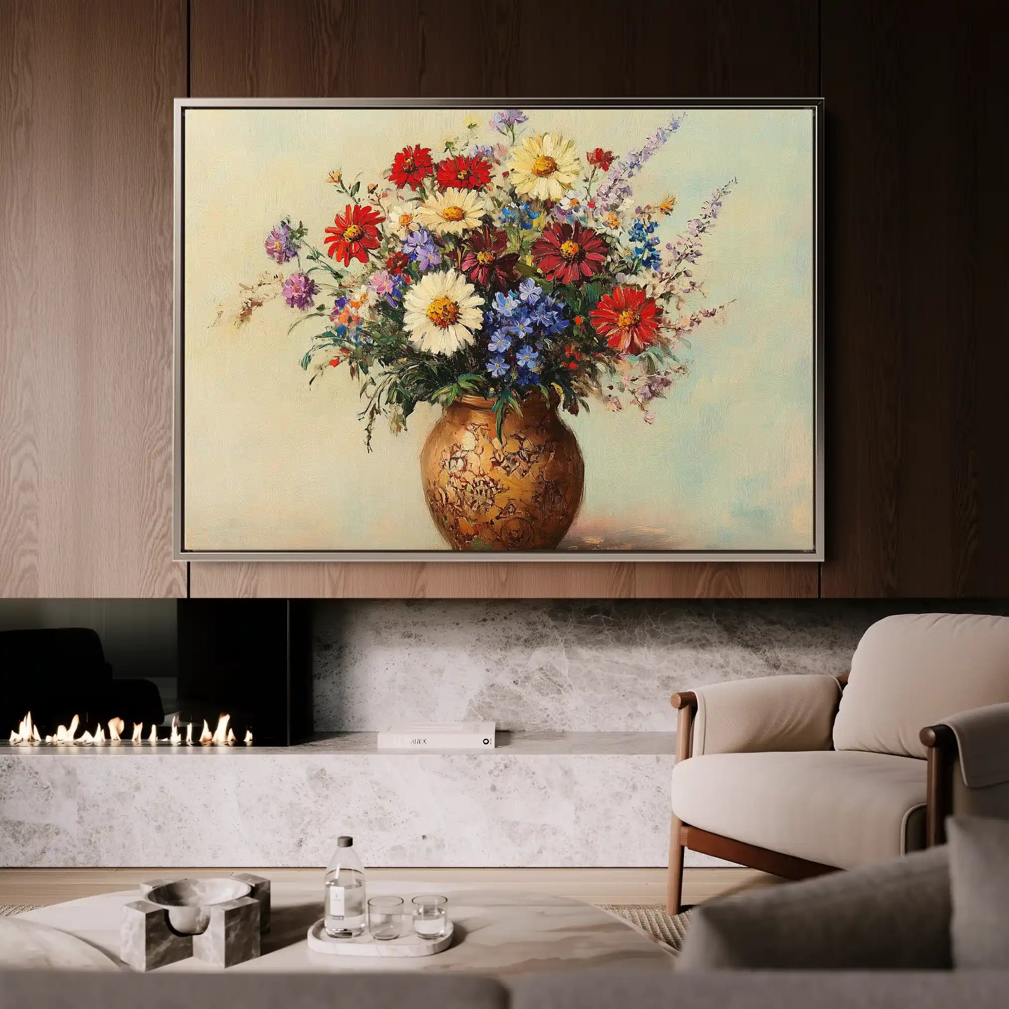 Floral Canvas Wall Art WAD1081-F 90 x 60 cm / Stretched on hidden frame