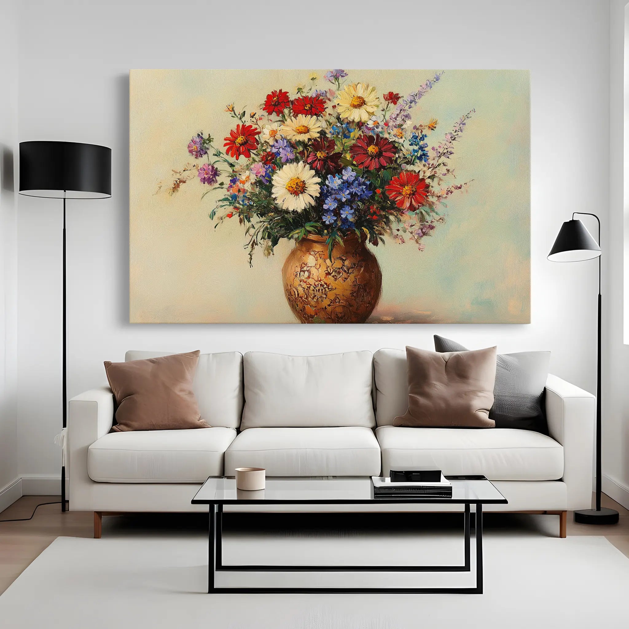 Floral Canvas Wall Art WAD1081-F 90 x 60 cm / Stretched on hidden frame