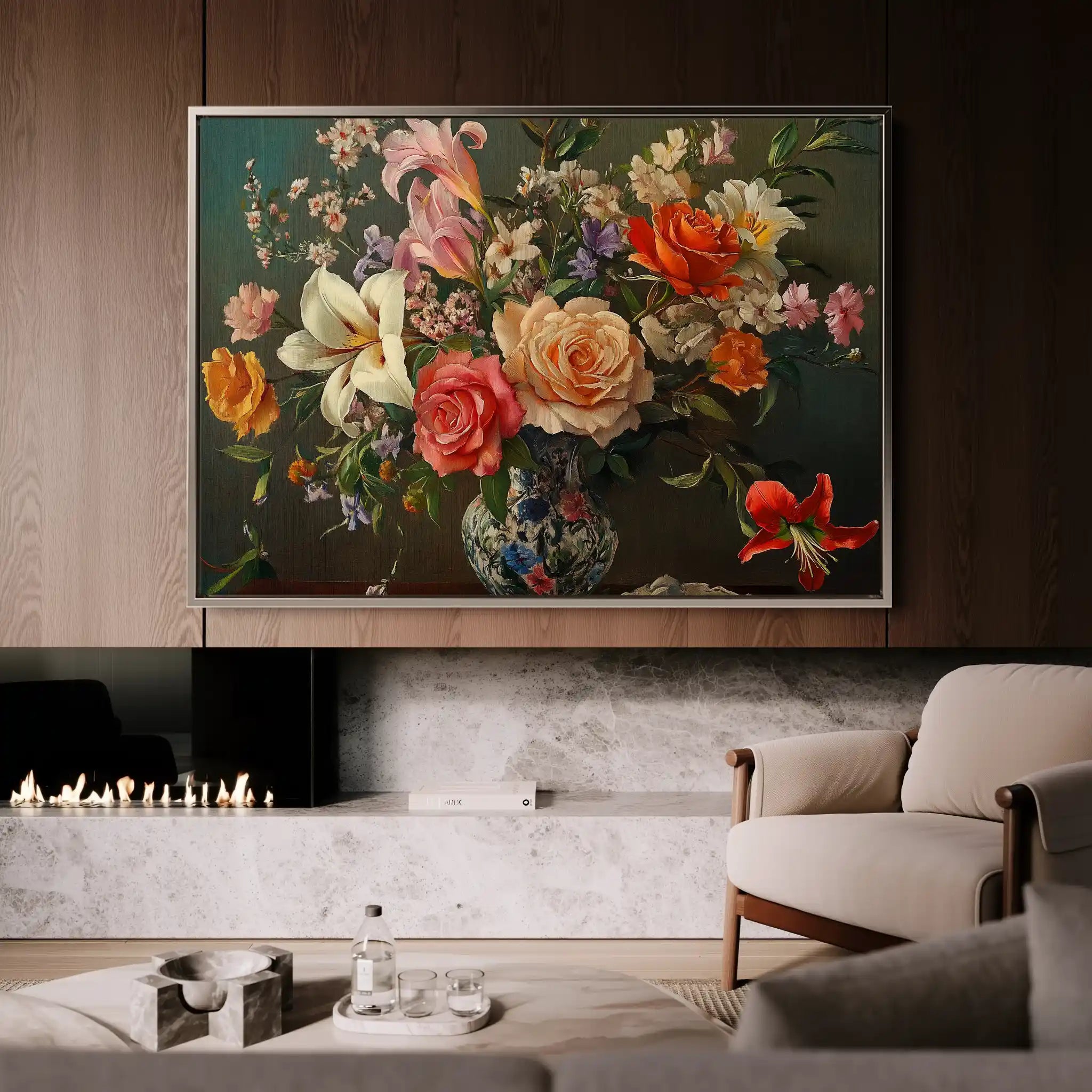 Floral Canvas Wall Art WAD1082-F 90 x 60 cm / Stretched on hidden frame