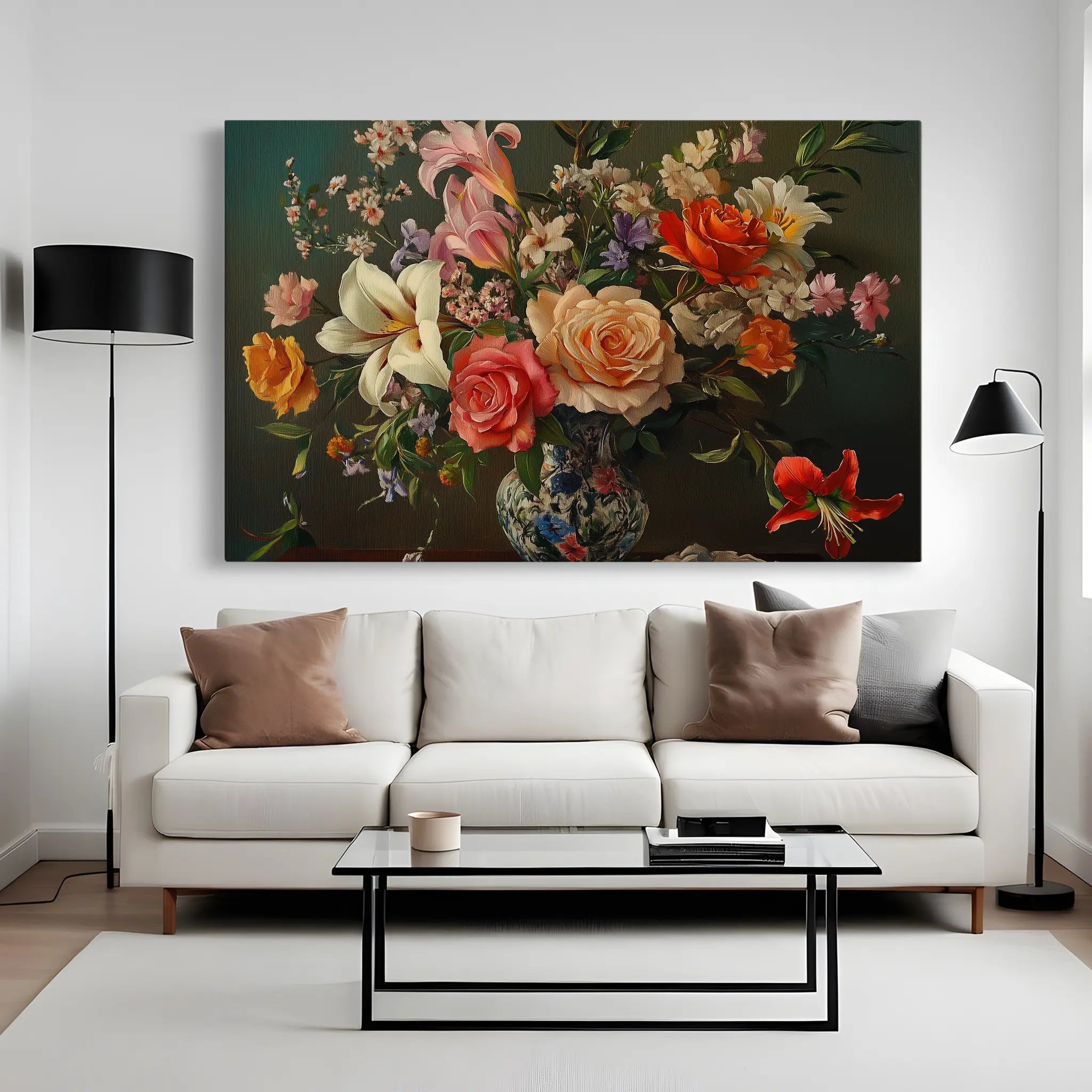 Floral Canvas Wall Art WAD1082-F 90 x 60 cm / Stretched on hidden frame