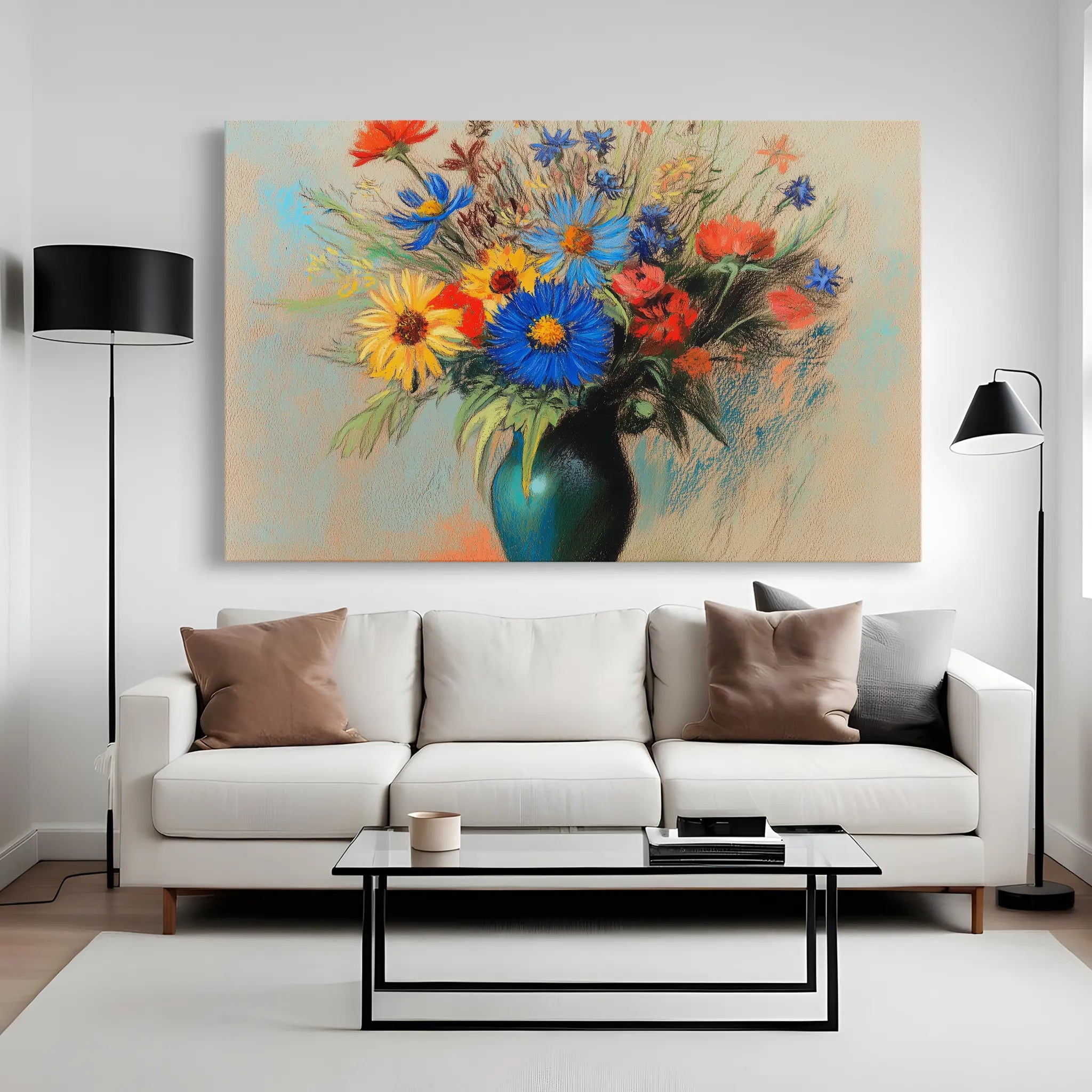 Floral Canvas Wall Art WAD1083-F 90 x 60 cm / Stretched on hidden frame