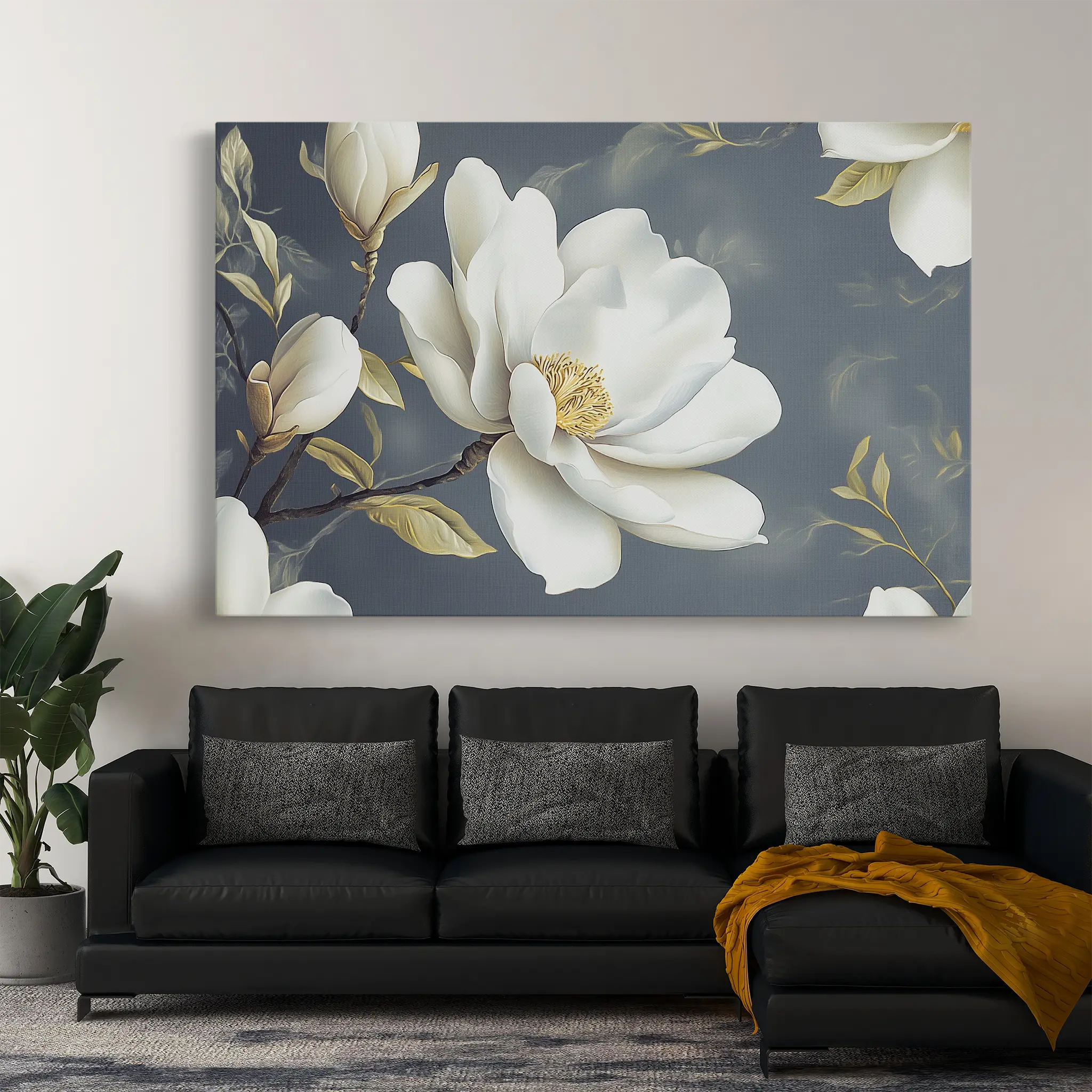 Floral Canvas Wall Art WAD1084-F 90 x 60 cm / Stretched on hidden frame