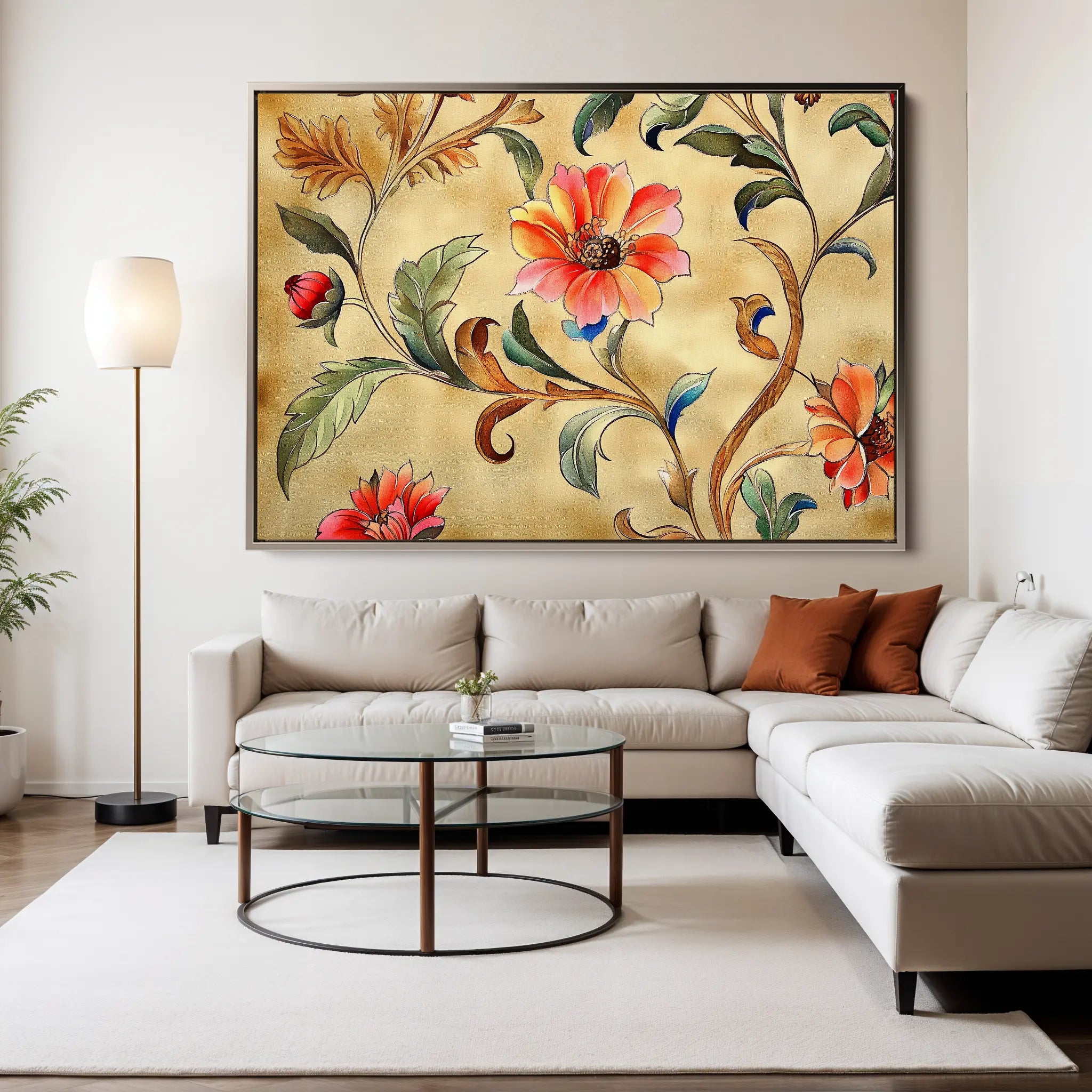 Floral Canvas Wall Art WAD1087-F 90 x 60 cm / Stretched on hidden frame