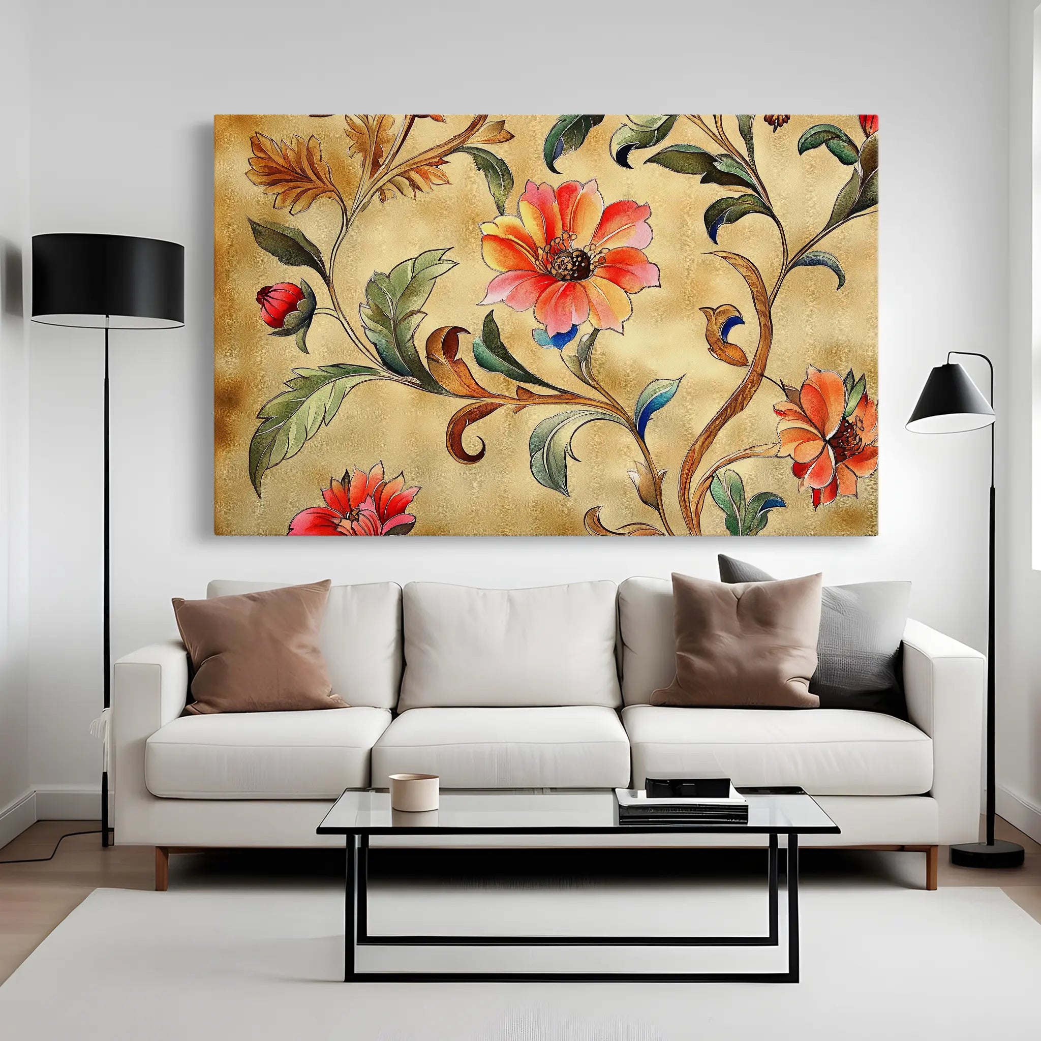 Floral Canvas Wall Art WAD1087-F 90 x 60 cm / Stretched on hidden frame