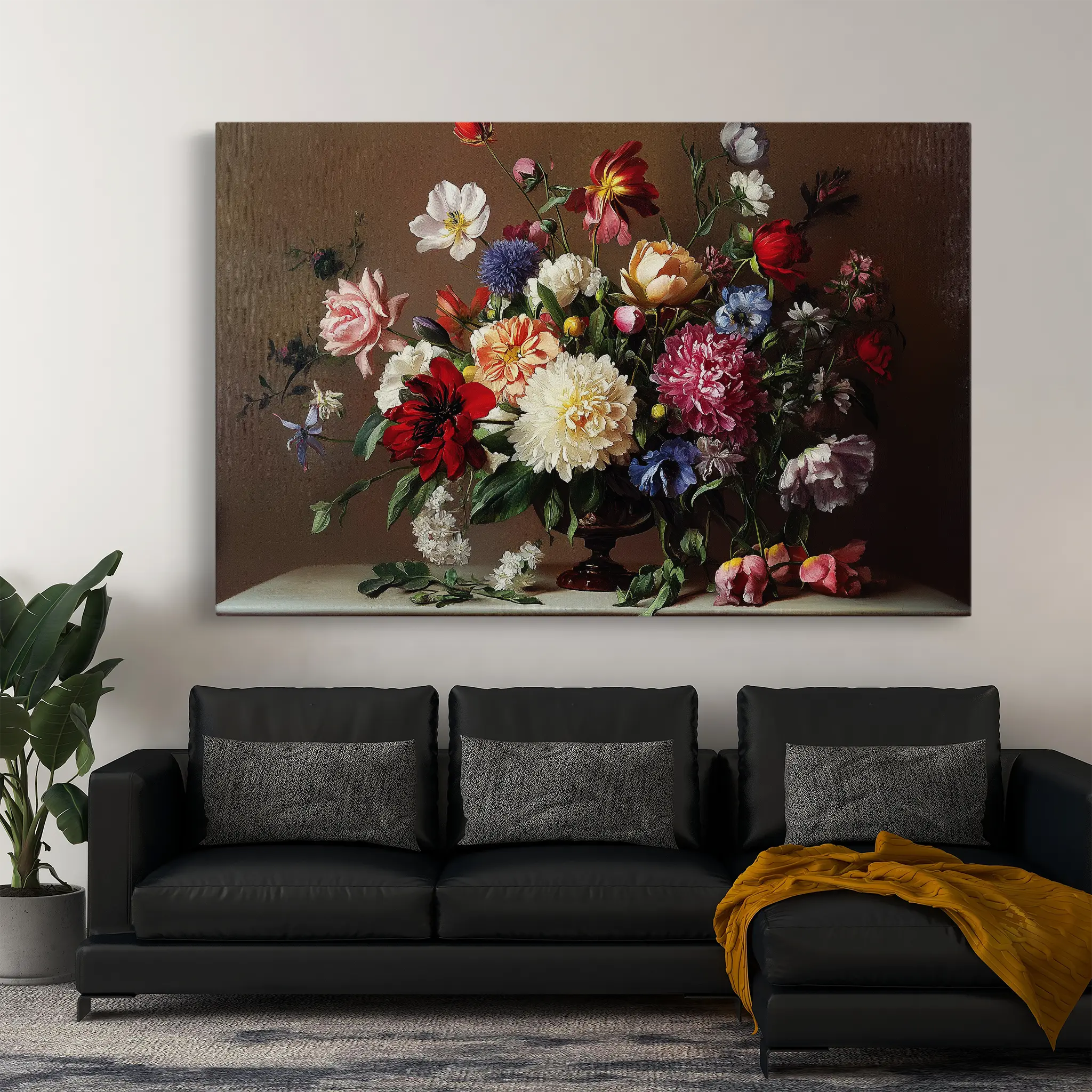 Floral Canvas Wall Art WAD1088-F 90 x 60 cm / Stretched on hidden frame