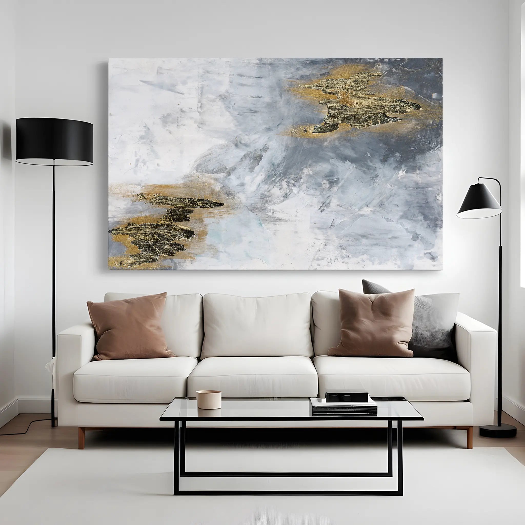 Abstract Canvas Wall Art WAD109-A 90 x 60 cm / Stretched on hidden frame