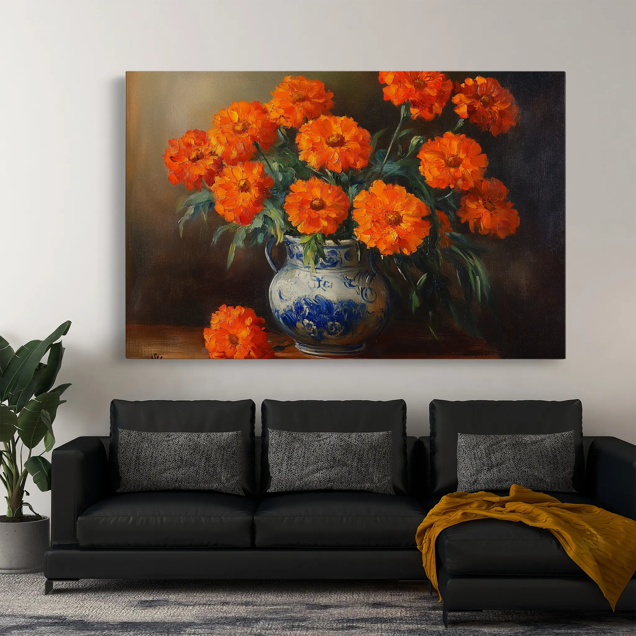 Floral Canvas Wall Art WAD1090-F 90 x 60 cm / Stretched on hidden frame