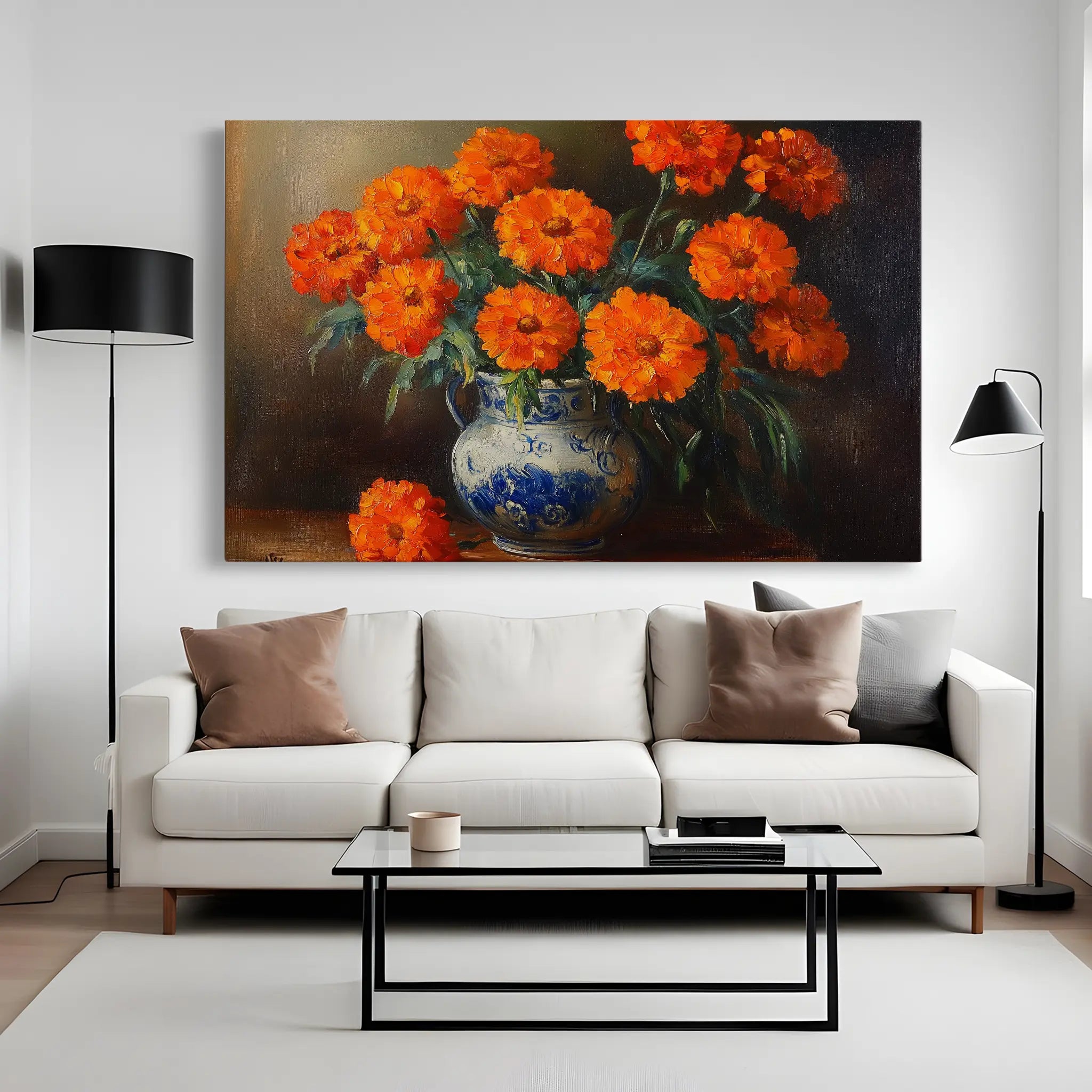 Floral Canvas Wall Art WAD1090-F 90 x 60 cm / Stretched on hidden frame