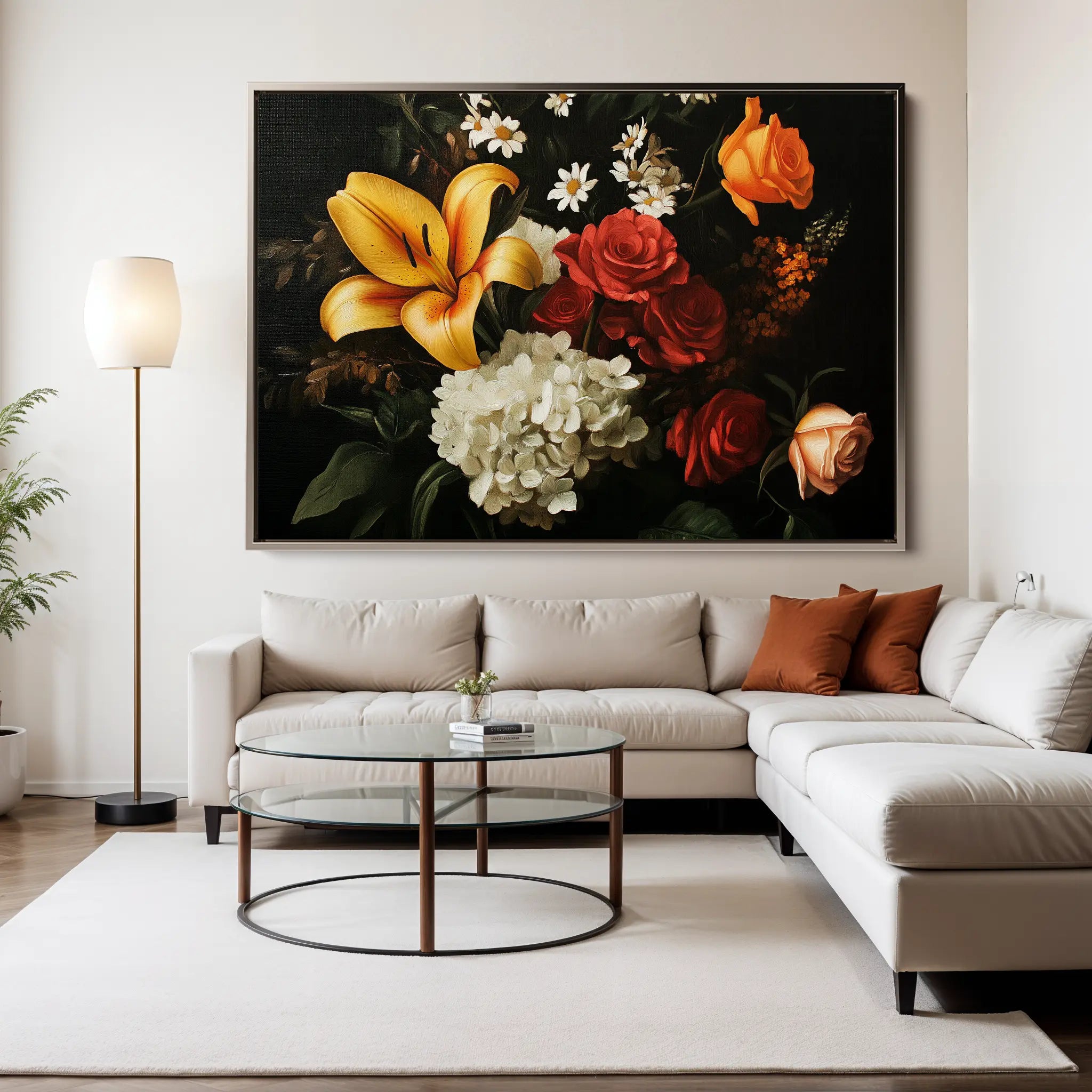 Floral Canvas Wall Art WAD1092-F 90 x 60 cm / Stretched on hidden frame