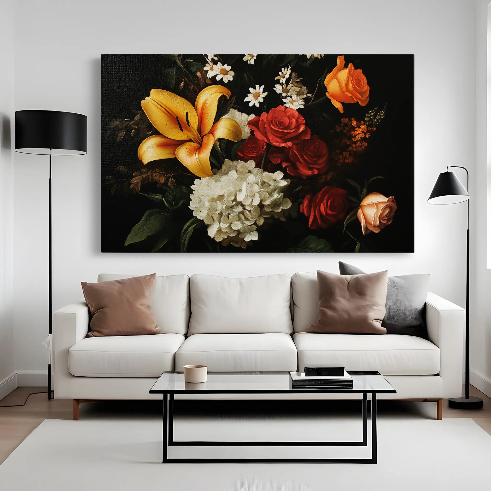 Floral Canvas Wall Art WAD1092-F 90 x 60 cm / Stretched on hidden frame