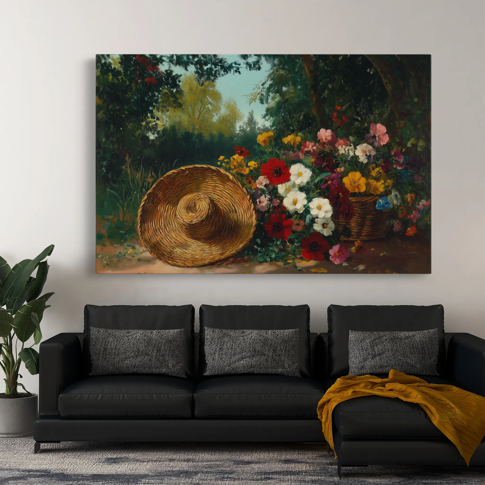 Floral Canvas Wall Art WAD1093-F 90 x 60 cm / Stretched on hidden frame