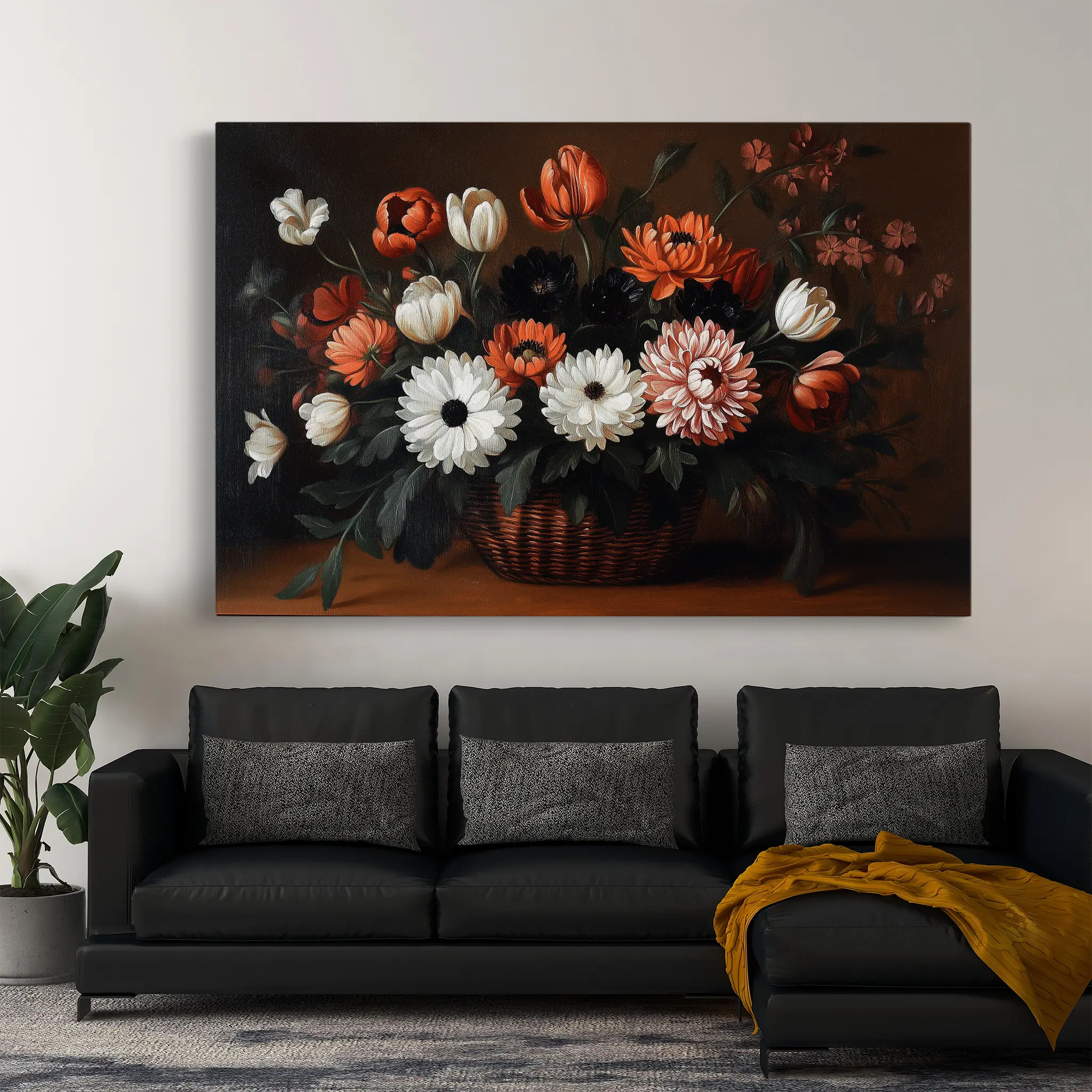 Floral Canvas Wall Art WAD1094-F 90 x 60 cm / Stretched on hidden frame