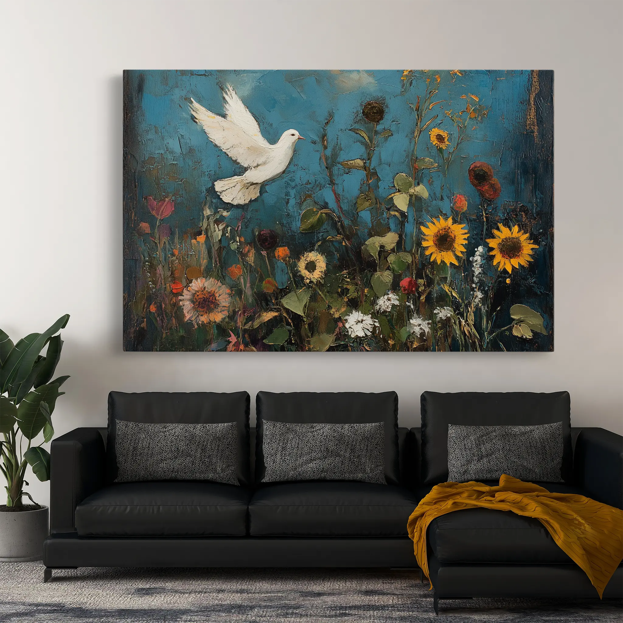 Floral Canvas Wall Art WAD1095-F 90 x 60 cm / Stretched on hidden frame