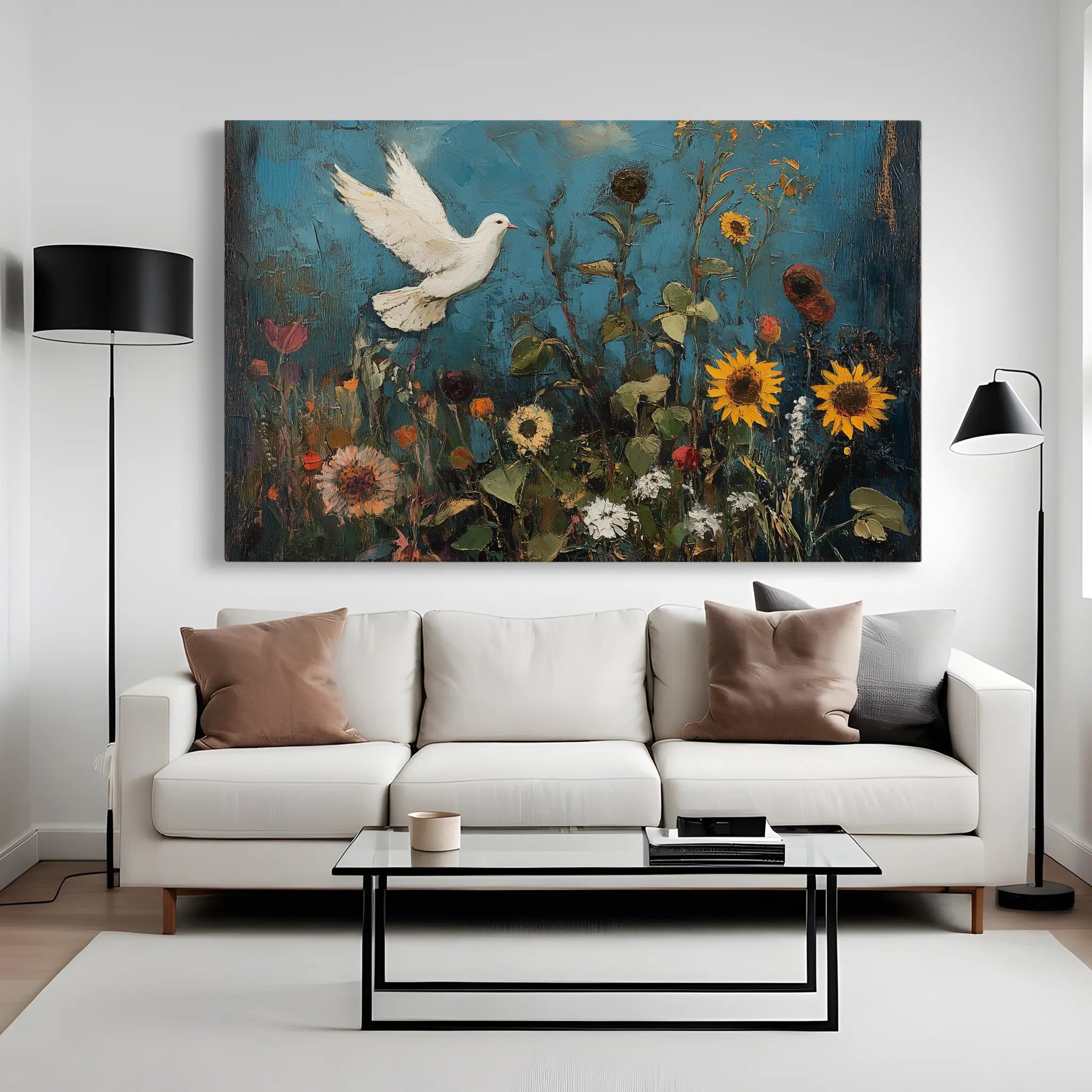 Floral Canvas Wall Art WAD1095-F 90 x 60 cm / Stretched on hidden frame