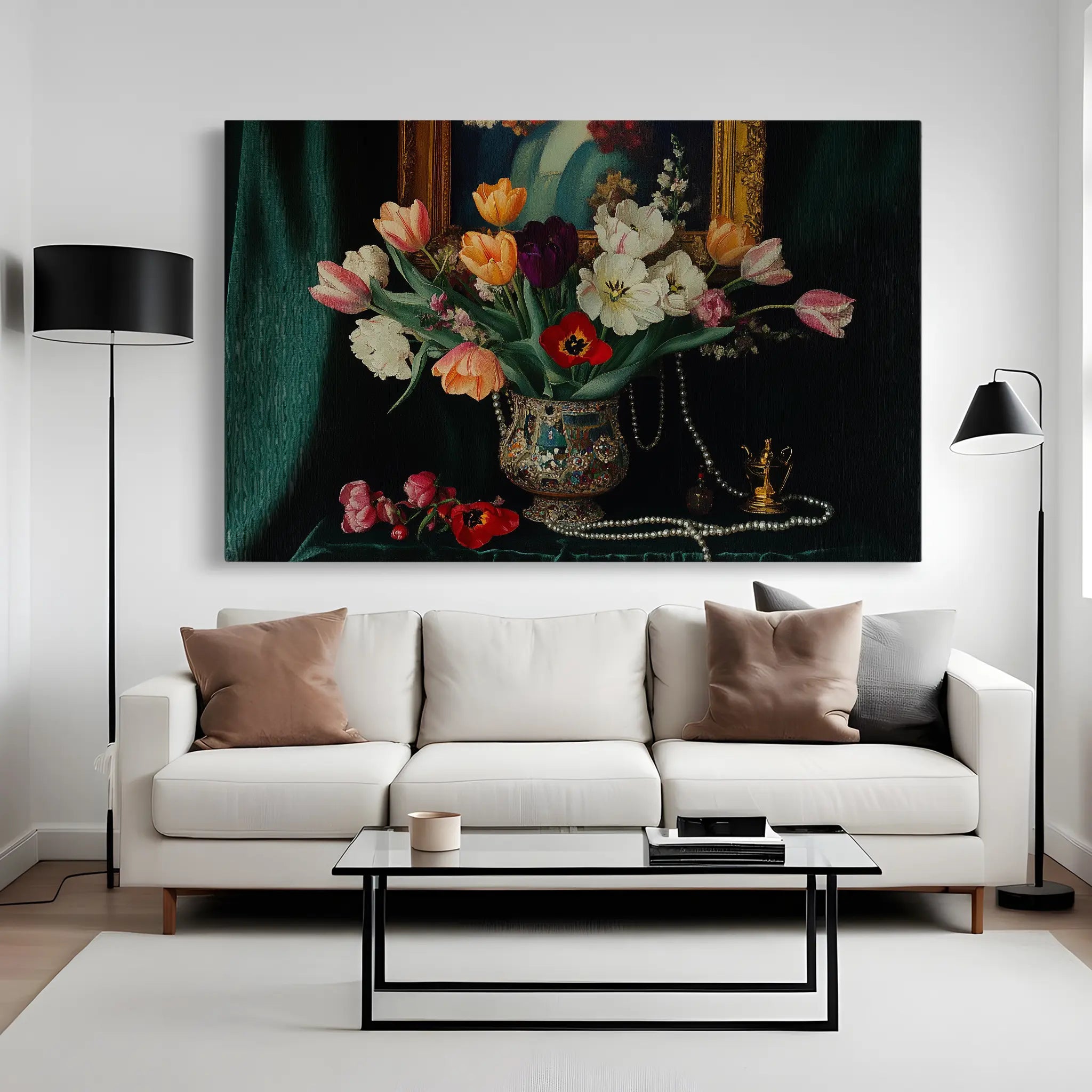 Floral Canvas Wall Art WAD1096-F 90 x 60 cm / Stretched on hidden frame