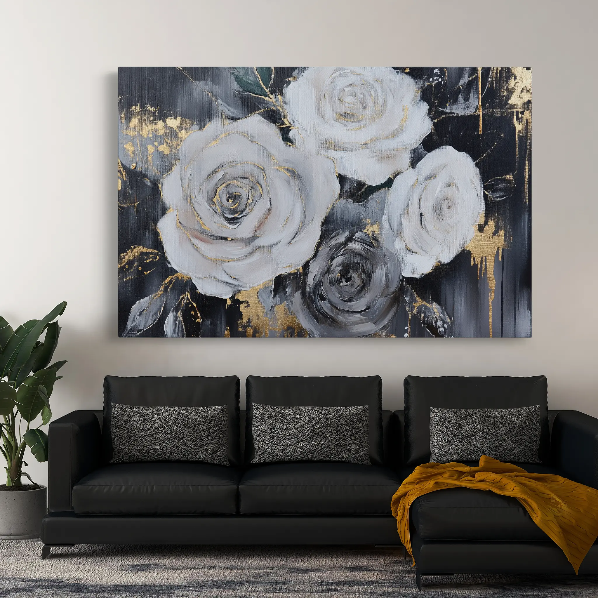 Floral Canvas Wall Art WAD1097-F 90 x 60 cm / Stretched on hidden frame