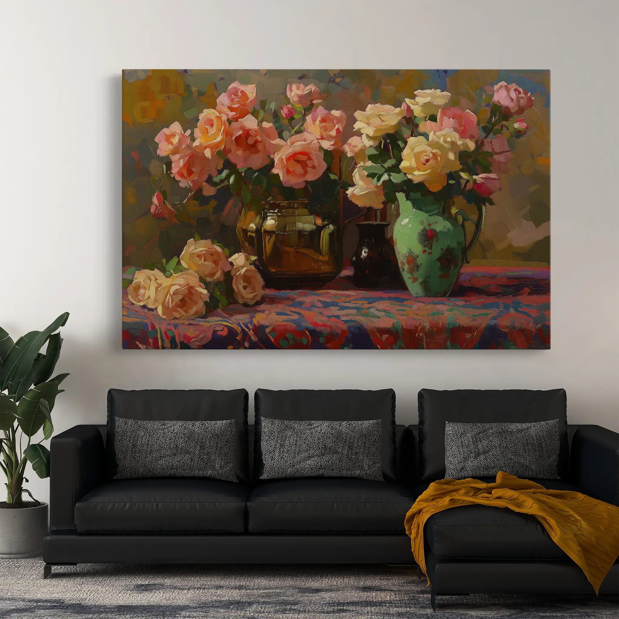 Floral Canvas Wall Art WAD1098-F 90 x 60 cm / Stretched on hidden frame