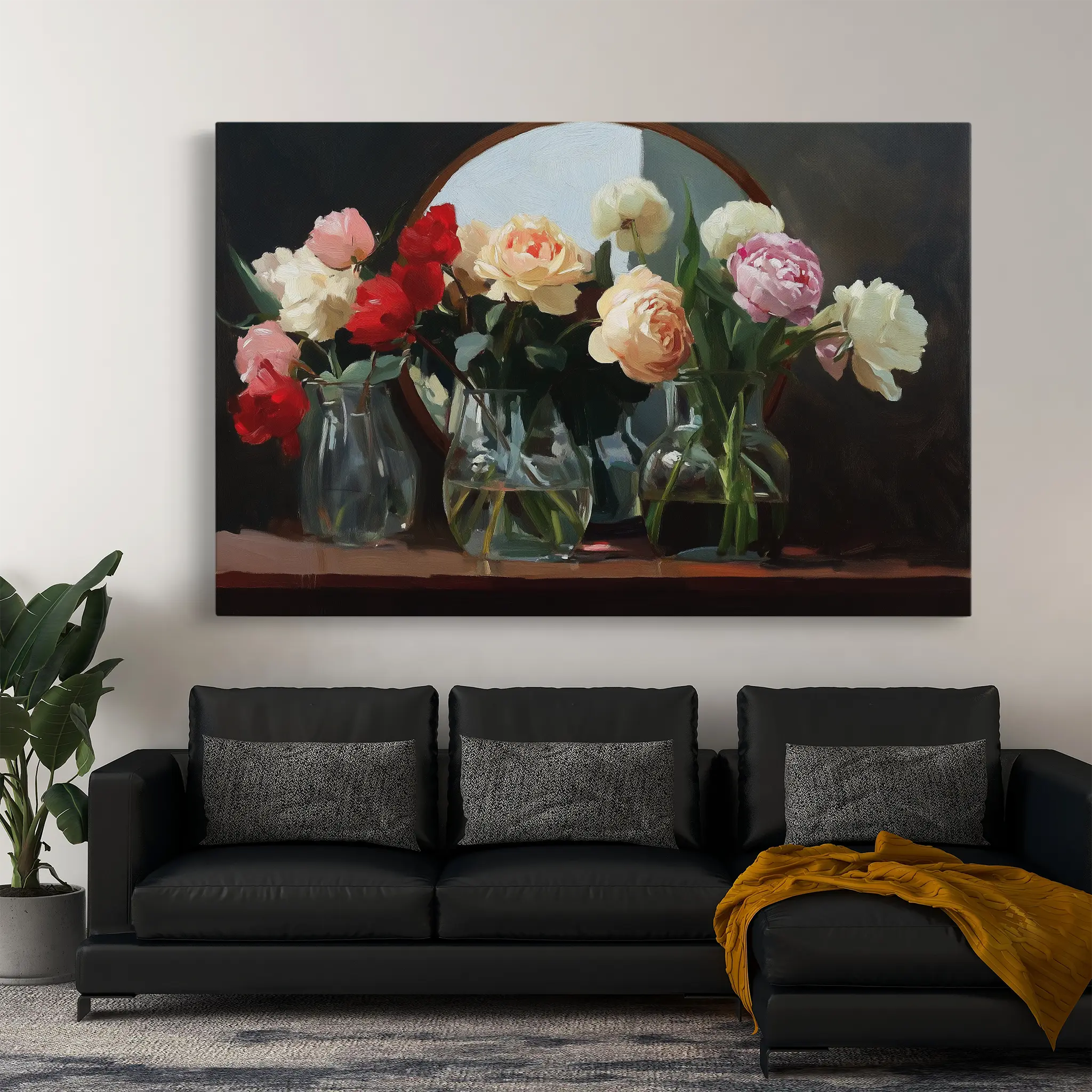 Floral Canvas Wall Art WAD1100-F 90 x 60 cm / Stretched on hidden frame