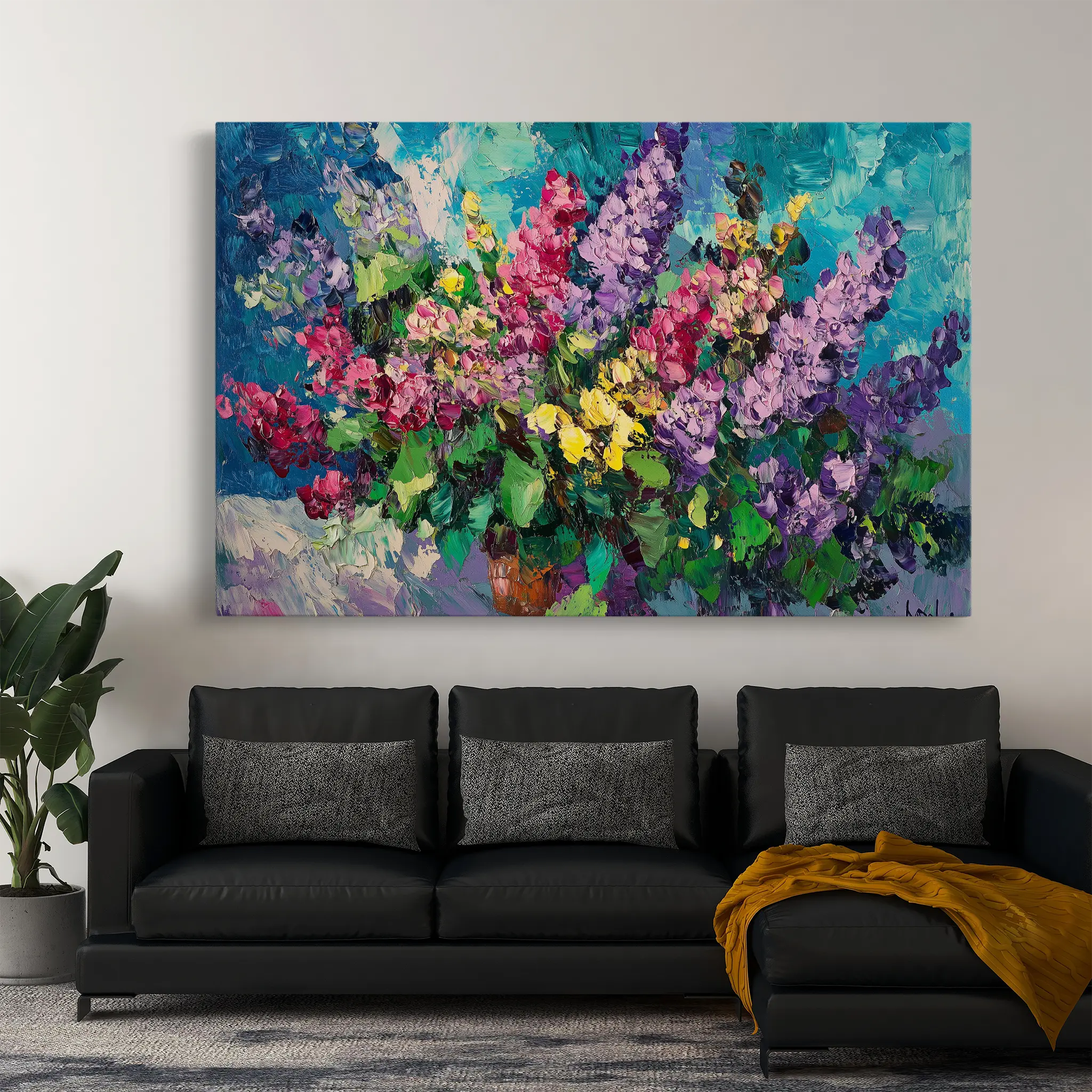 Floral Canvas Wall Art WAD1102-F 90 x 60 cm / Stretched on hidden frame