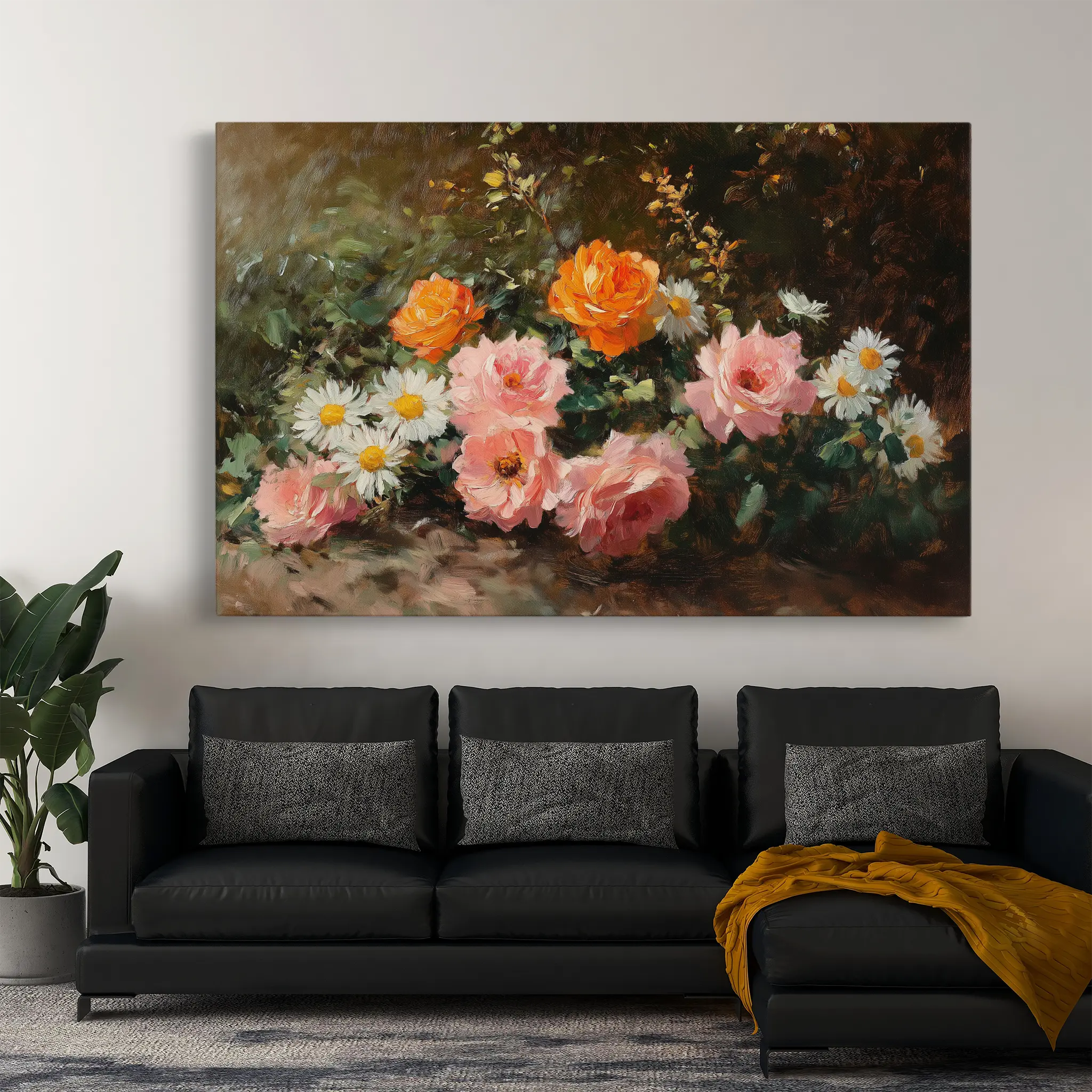 Floral Canvas Wall Art WAD1103-F 90 x 60 cm / Stretched on hidden frame