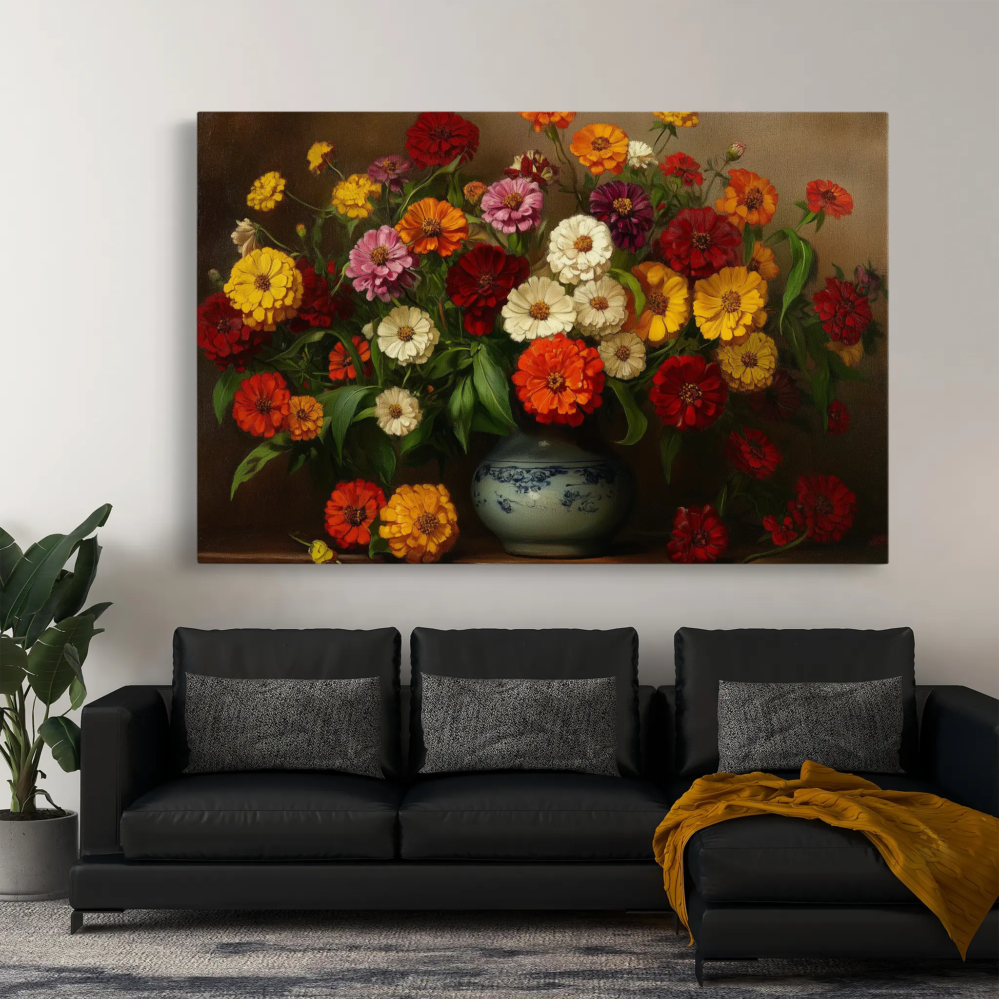 Floral Canvas Wall Art WAD1105-F 90 x 60 cm / Stretched on hidden frame