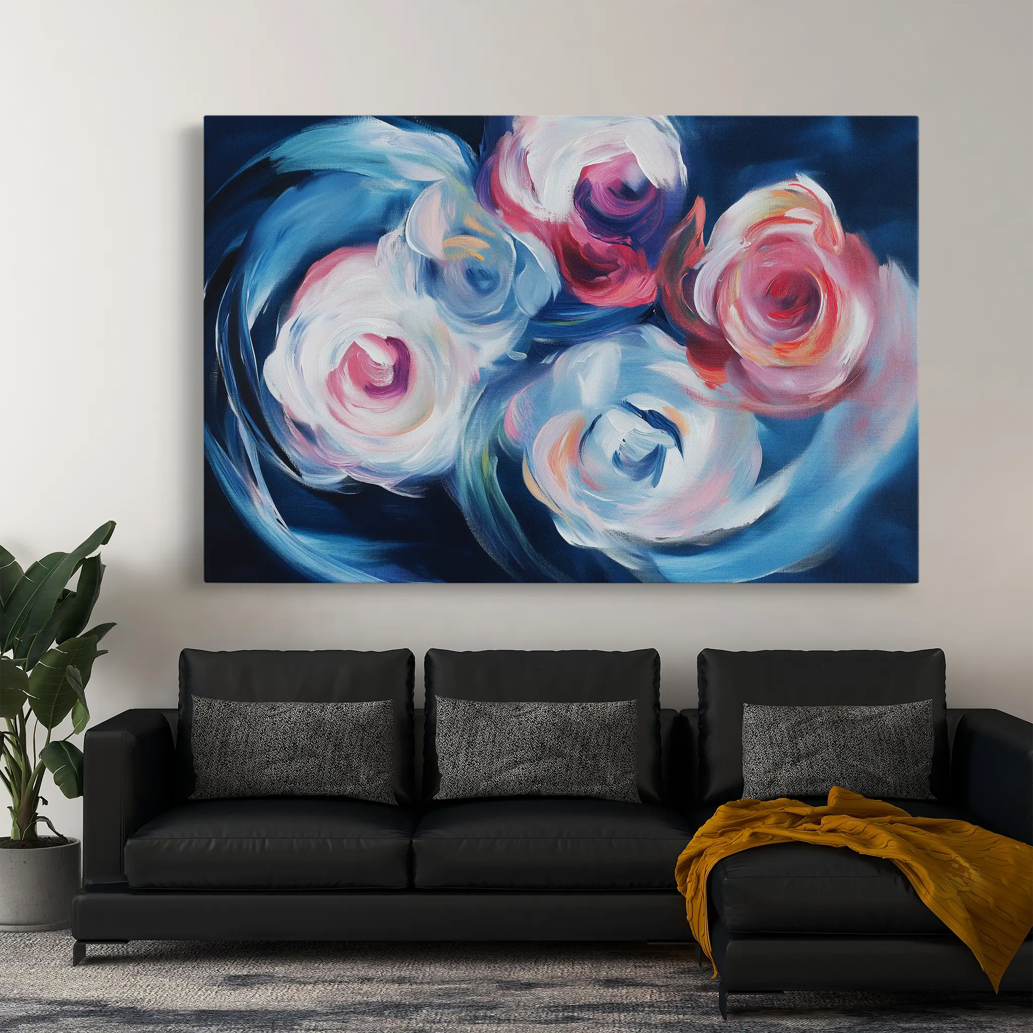 Floral Canvas Wall Art WAD1106-F 90 x 60 cm / Stretched on hidden frame