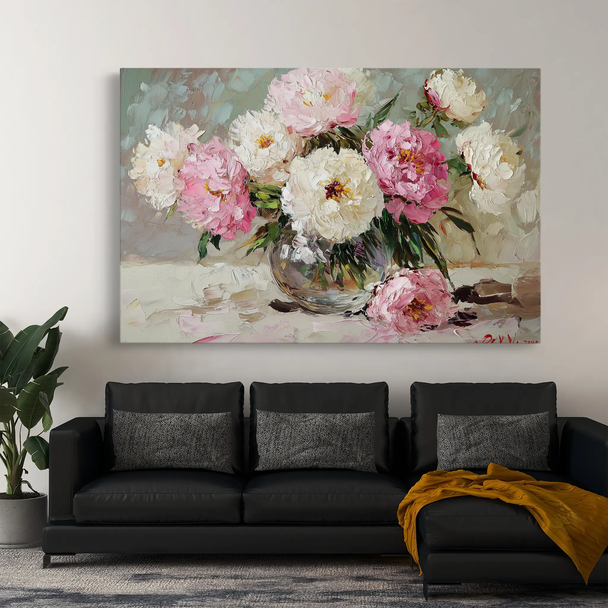 Floral Canvas Wall Art WAD1107-F 90 x 60 cm / Stretched on hidden frame