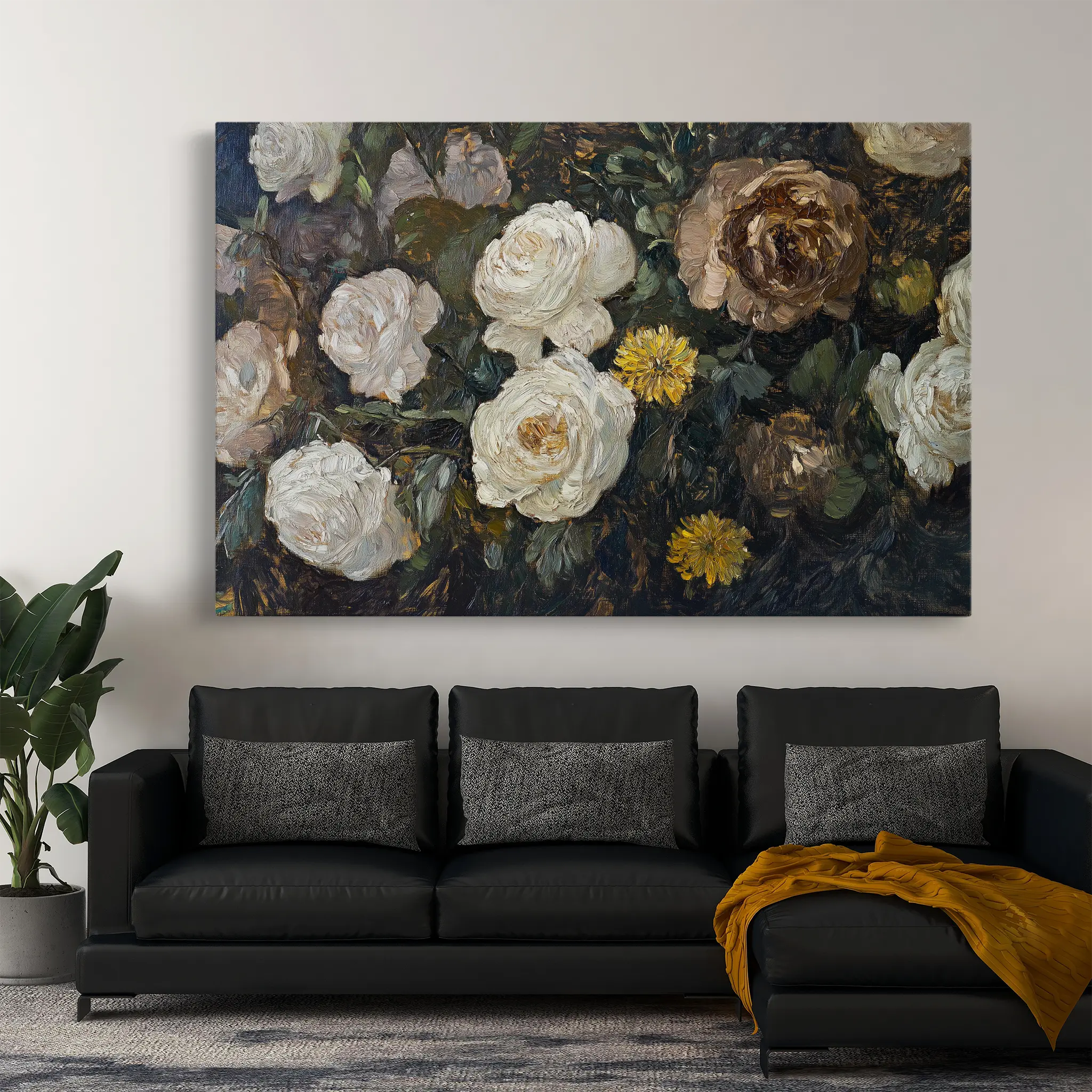 Floral Canvas Wall Art WAD1109-F 90 x 60 cm / Stretched on hidden frame