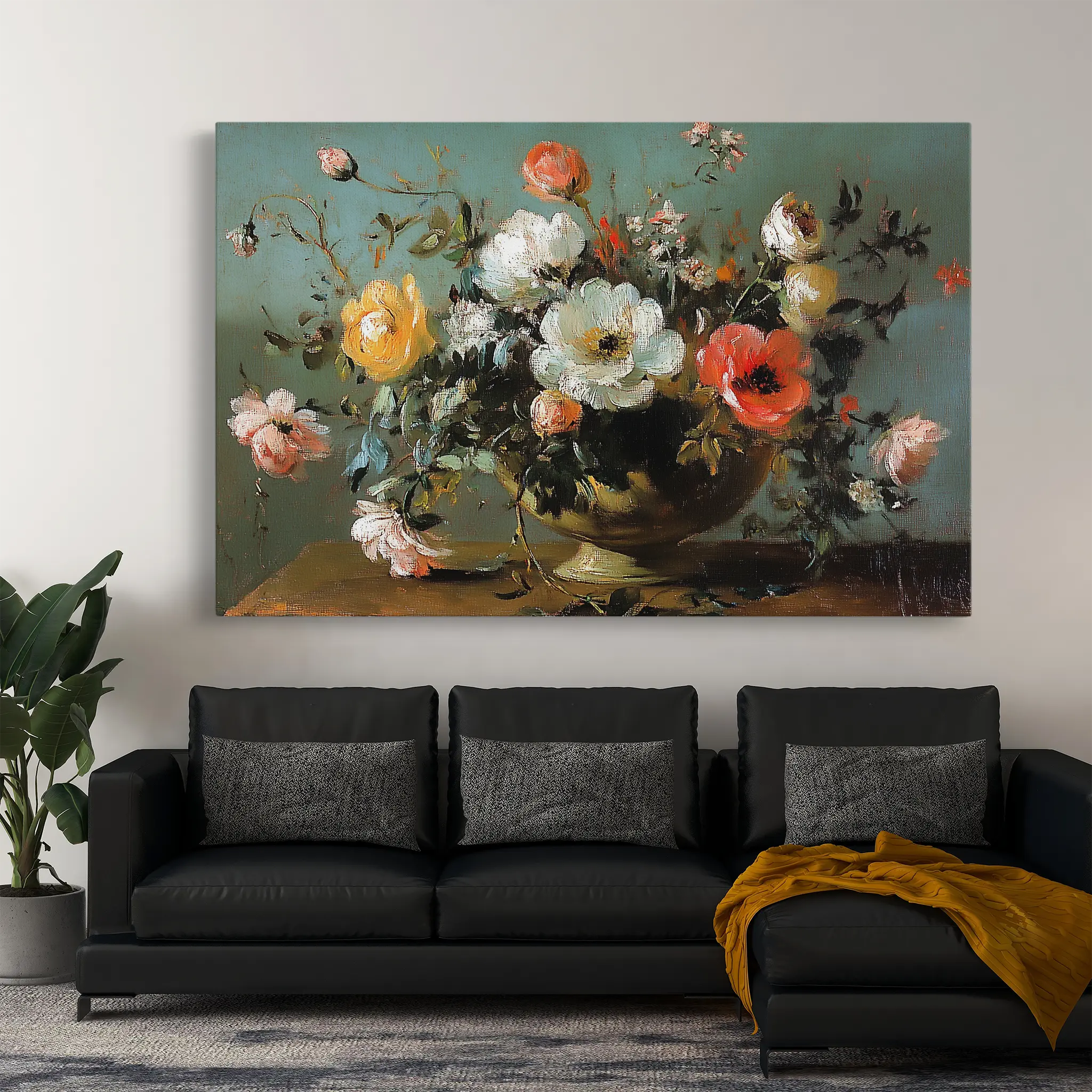 Floral Canvas Wall Art WAD1110-F 90 x 60 cm / Stretched on hidden frame