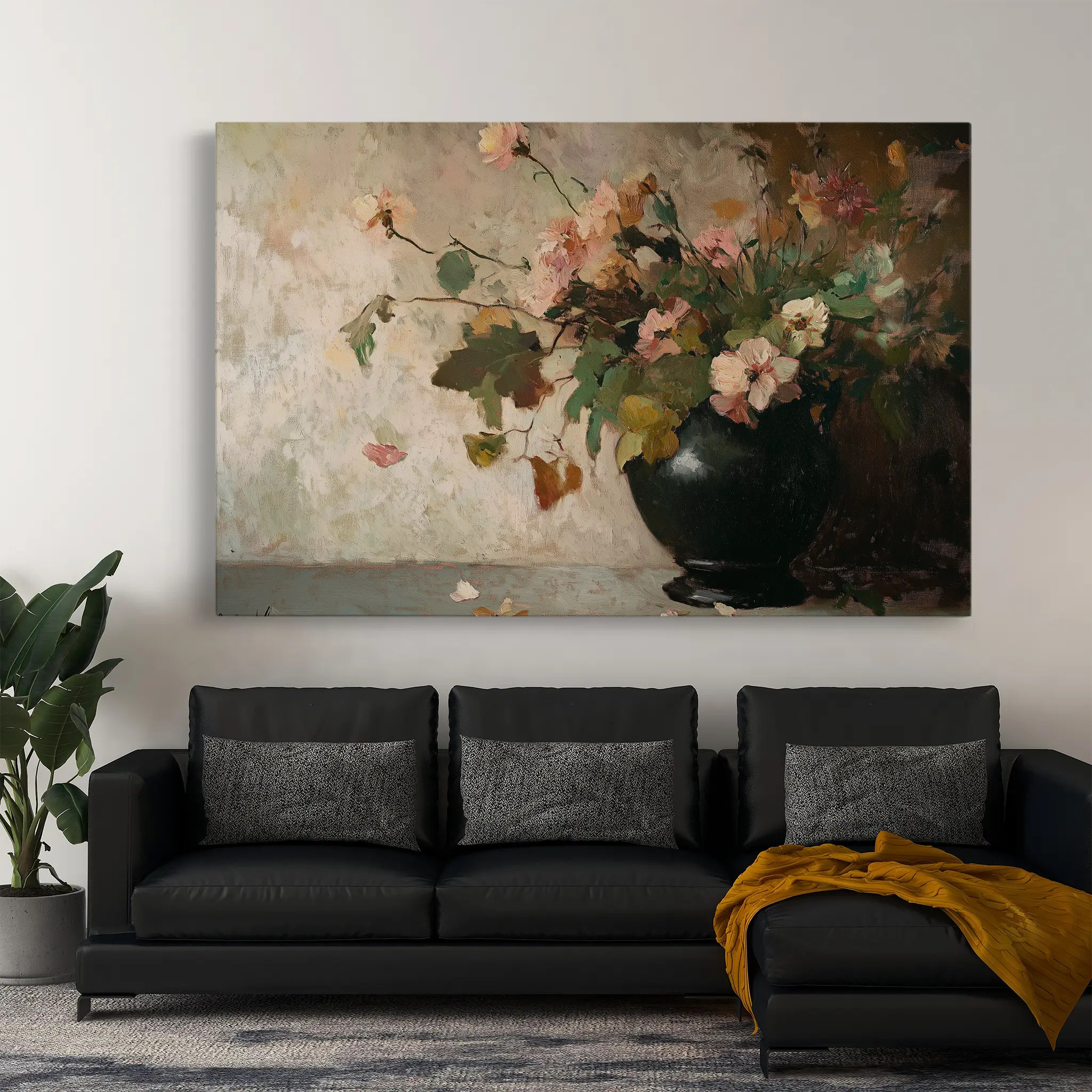 Floral Canvas Wall Art WAD1111-F 90 x 60 cm / Stretched on hidden frame