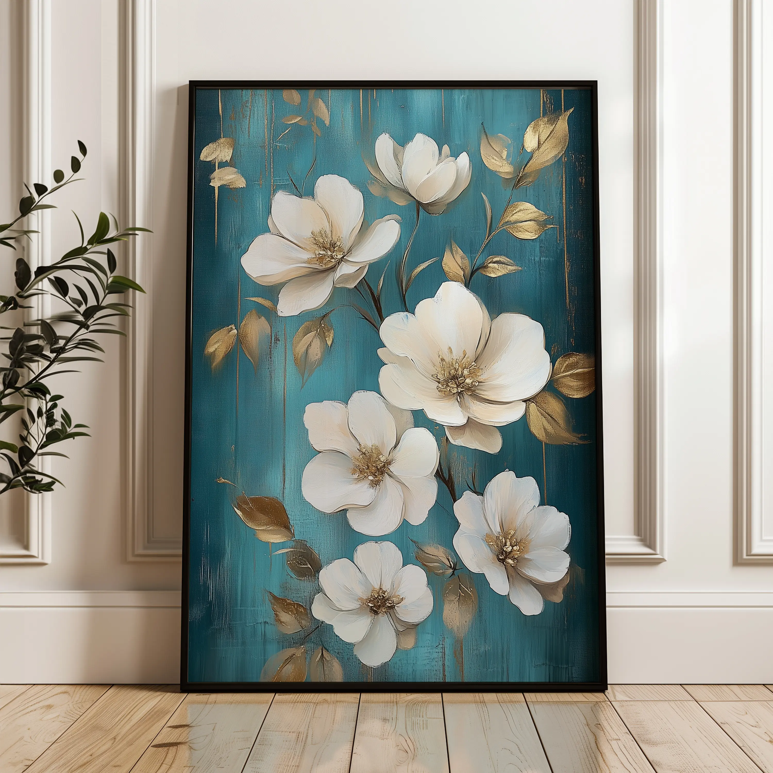 Floral Canvas Wall Art WAD1115-F 90 x 60 cm / Stretched on hidden frame