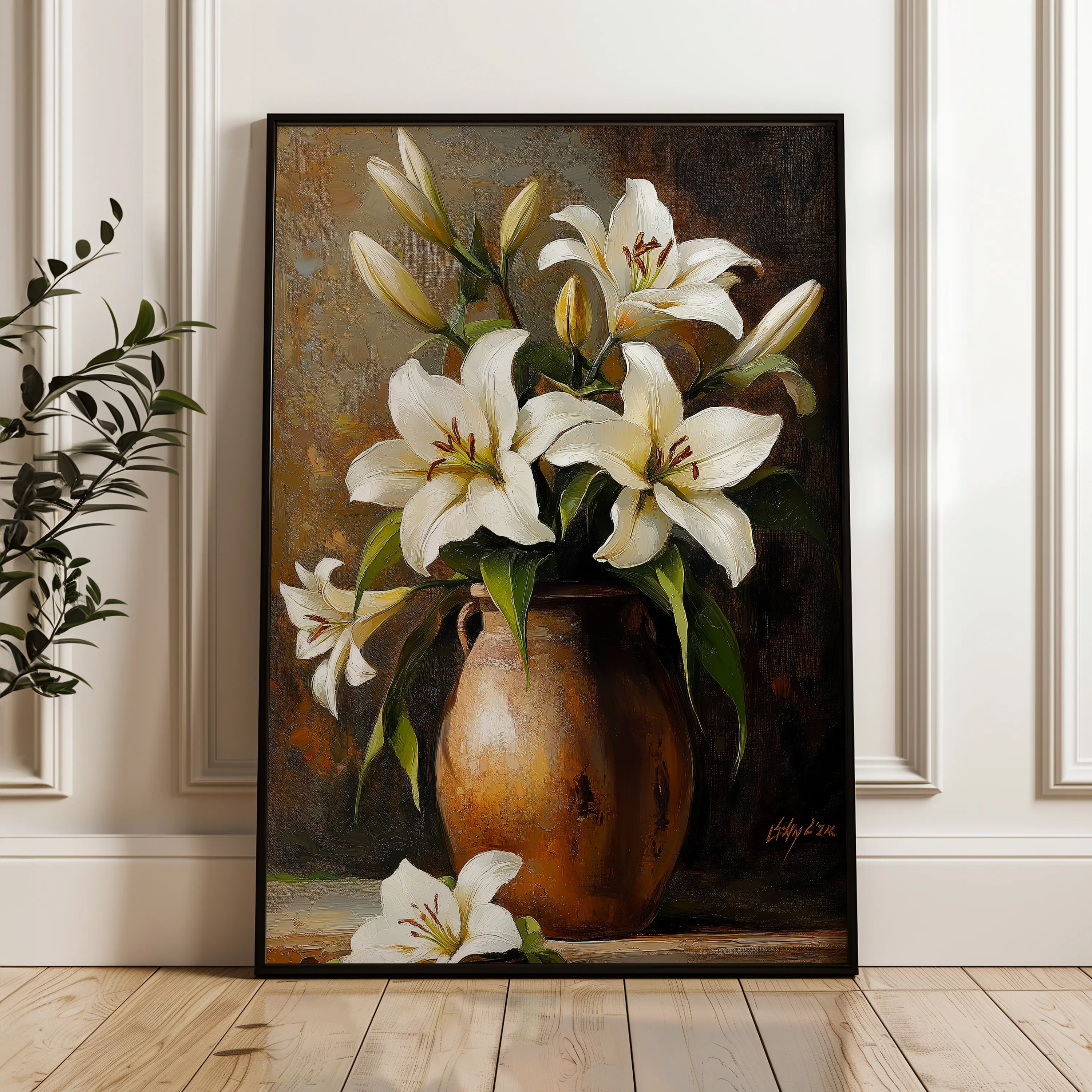 Floral Canvas Wall Art WAD1117-F 90 x 60 cm / Stretched on hidden frame