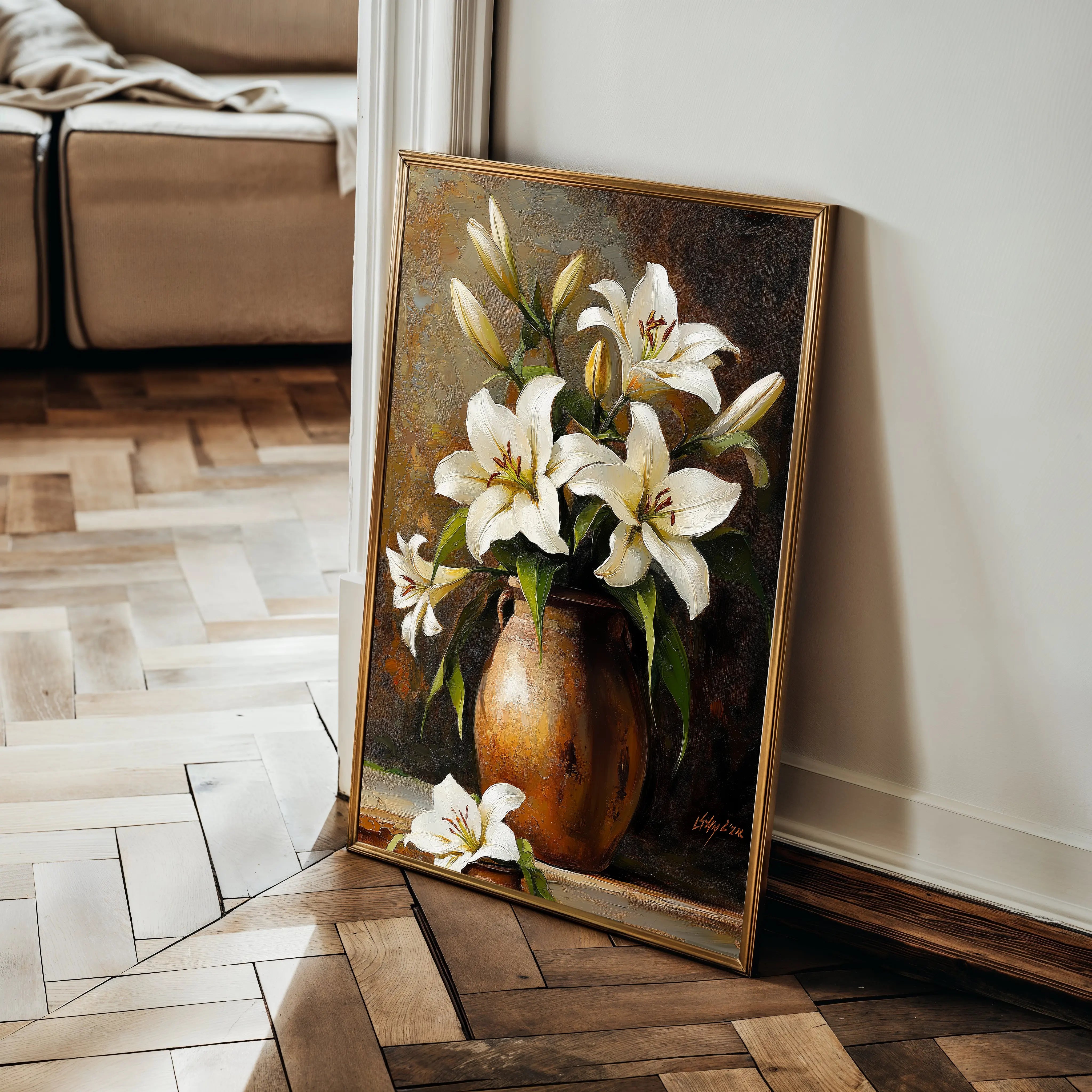 Floral Canvas Wall Art WAD1117-F 90 x 60 cm / Stretched on hidden frame