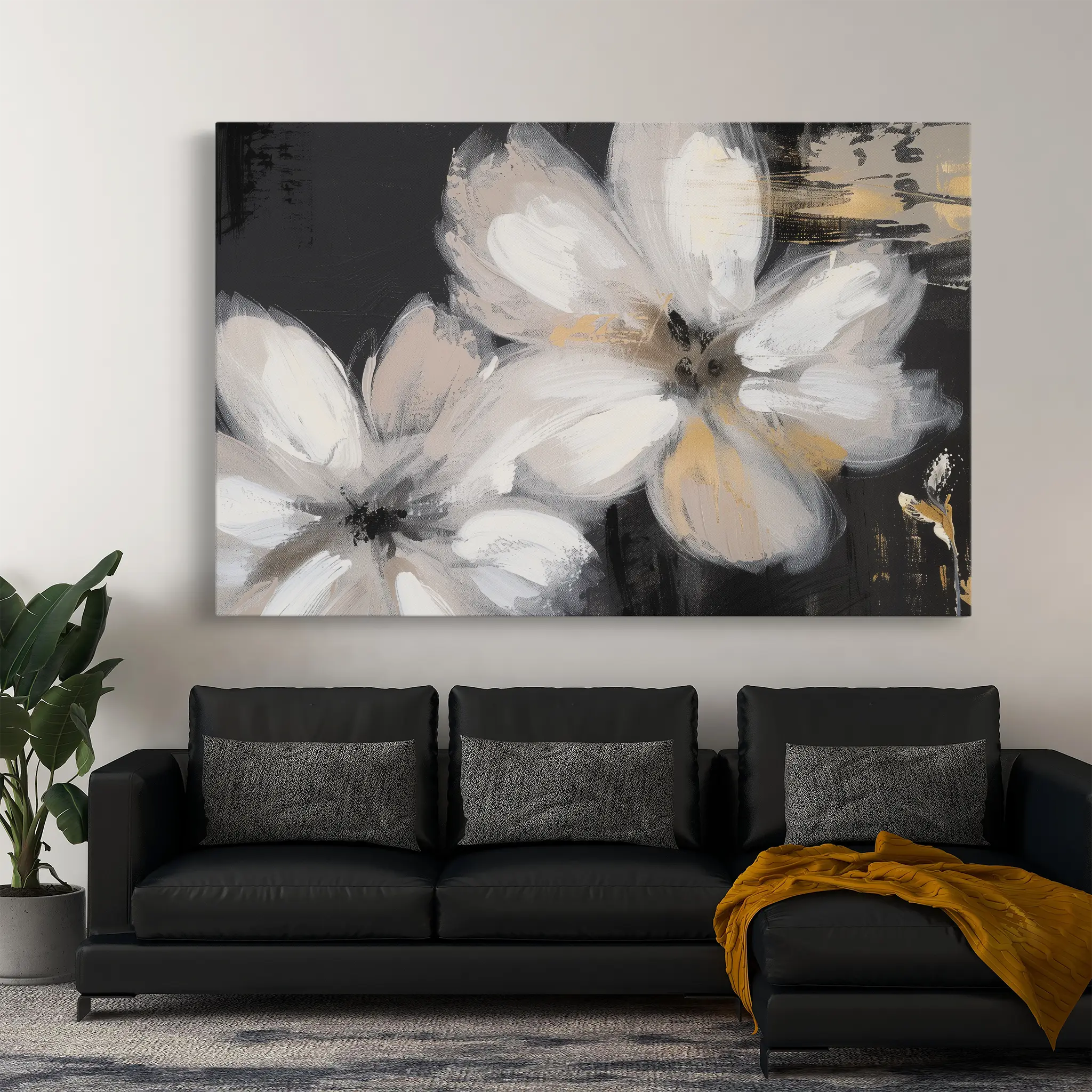 Floral Canvas Wall Art WAD112-F 90 x 60 cm / Stretched on hidden frame