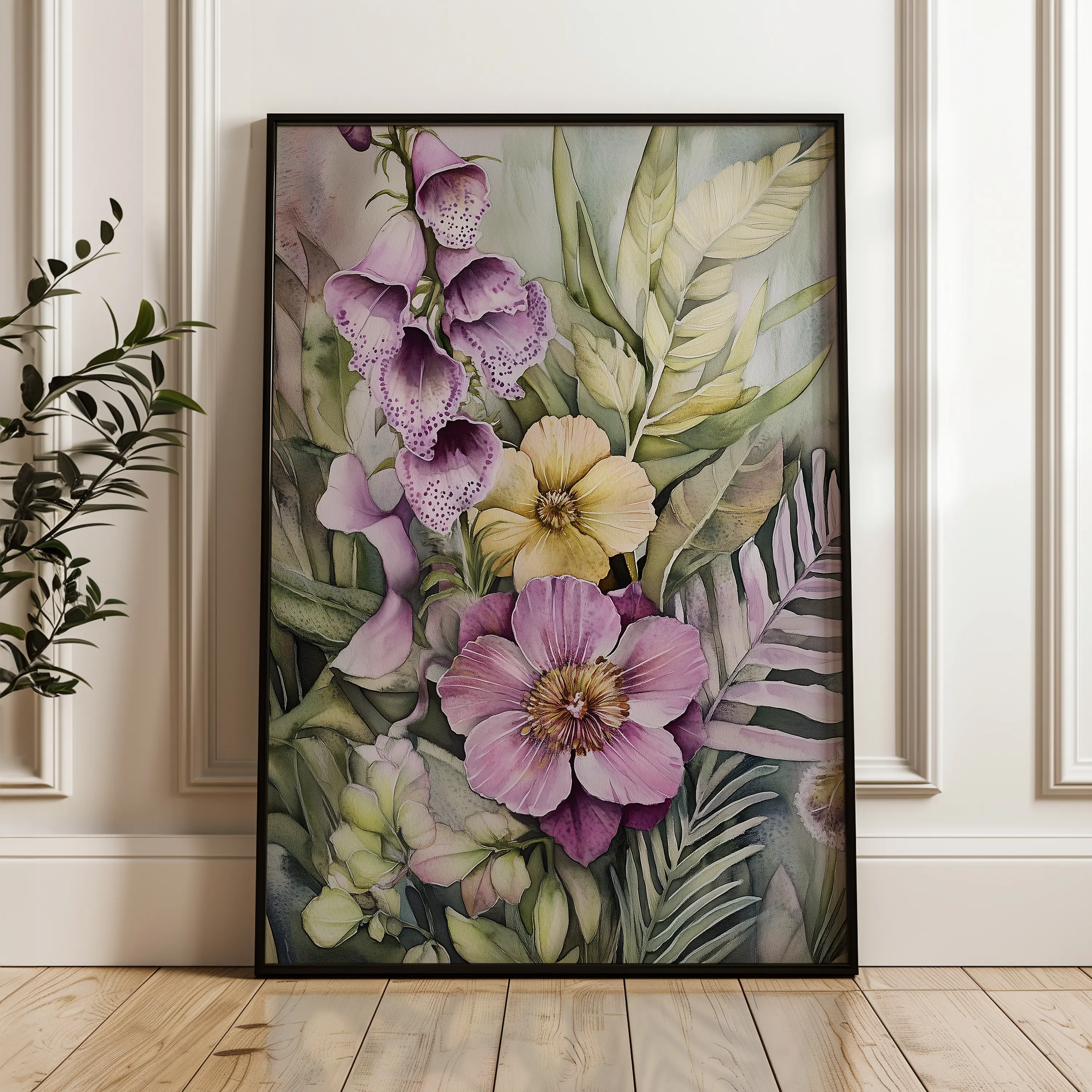 Floral Canvas Wall Art WAD1122-F 90 x 60 cm / Stretched on hidden frame