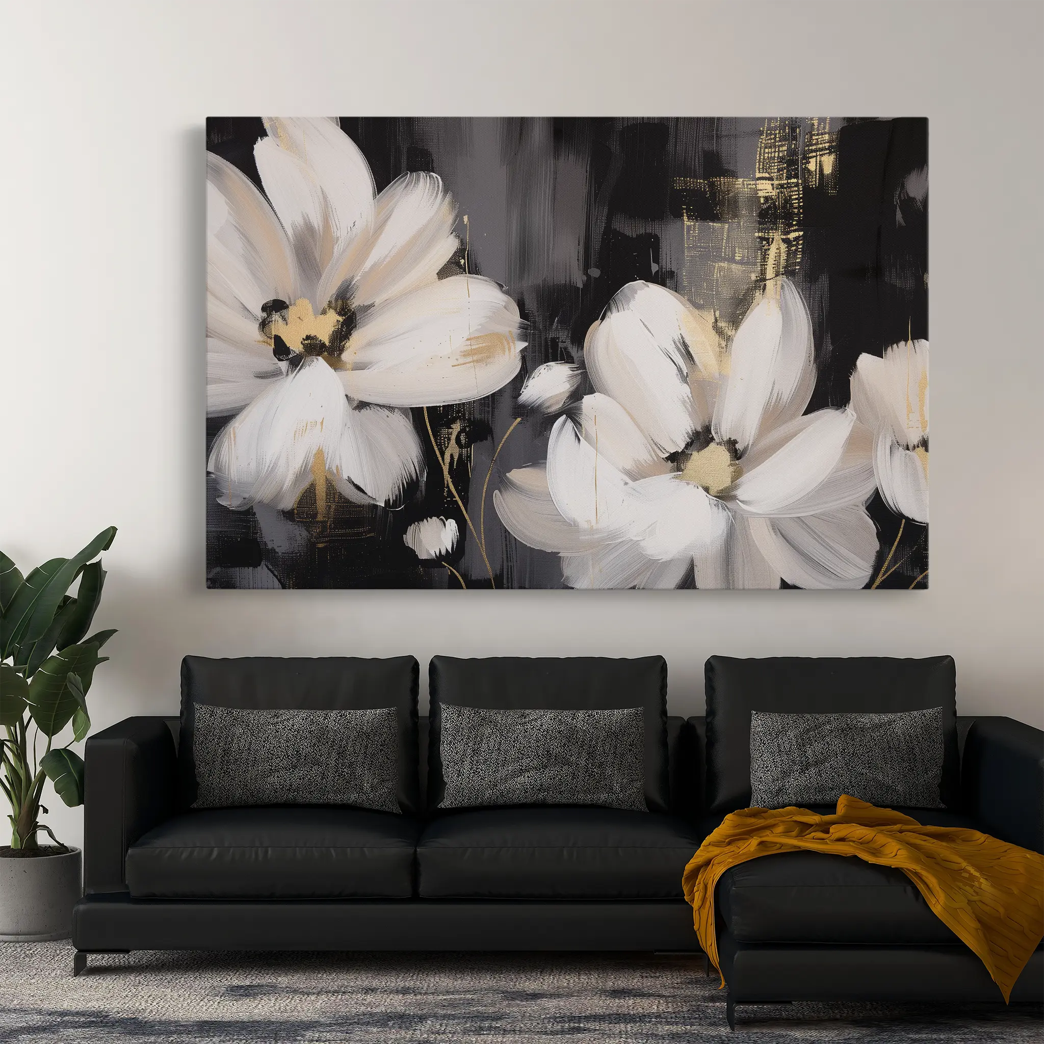 Floral Canvas Wall Art WAD113-F 90 x 60 cm / Stretched on hidden frame