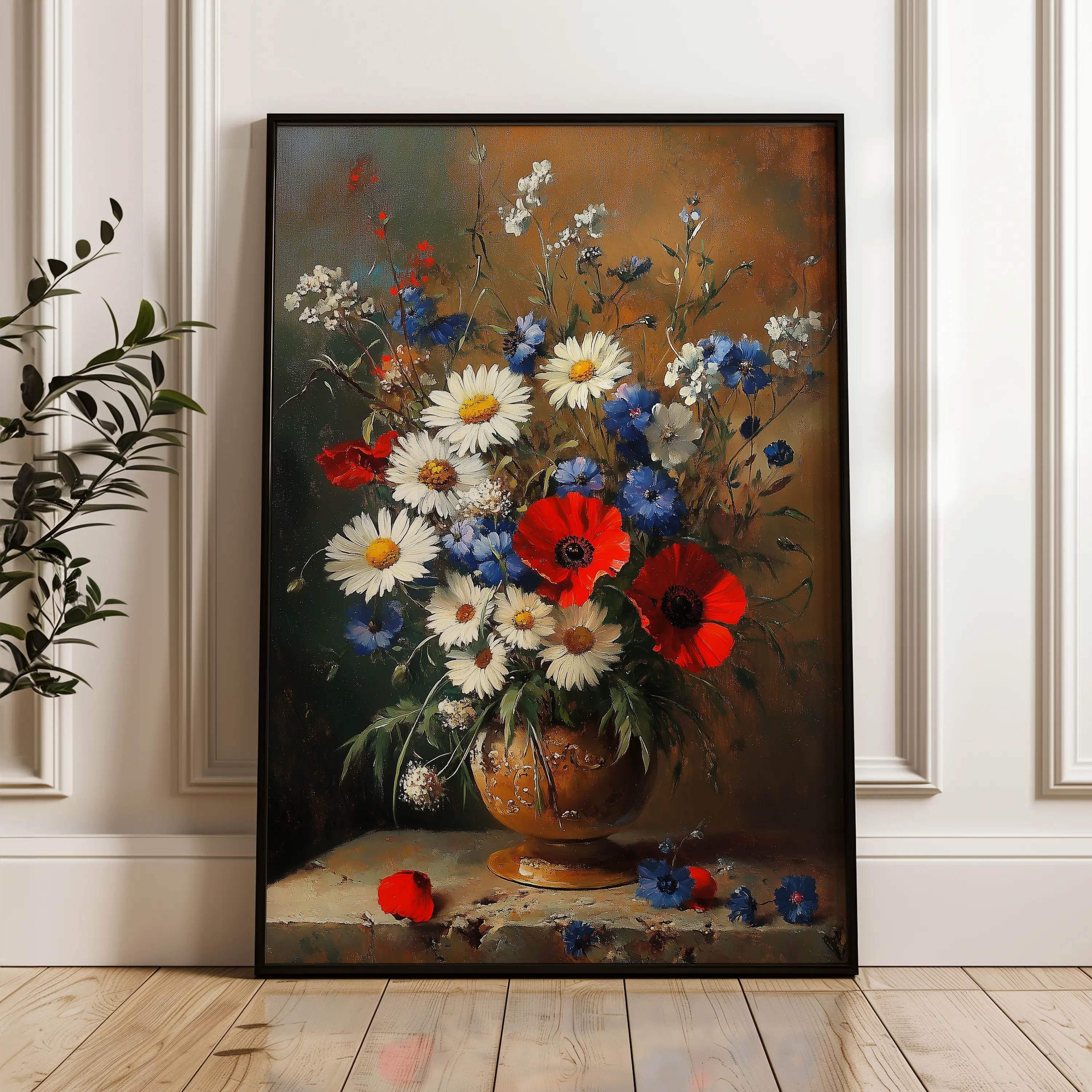 Floral Canvas Wall Art WAD1135-F 90 x 60 cm / Stretched on hidden frame