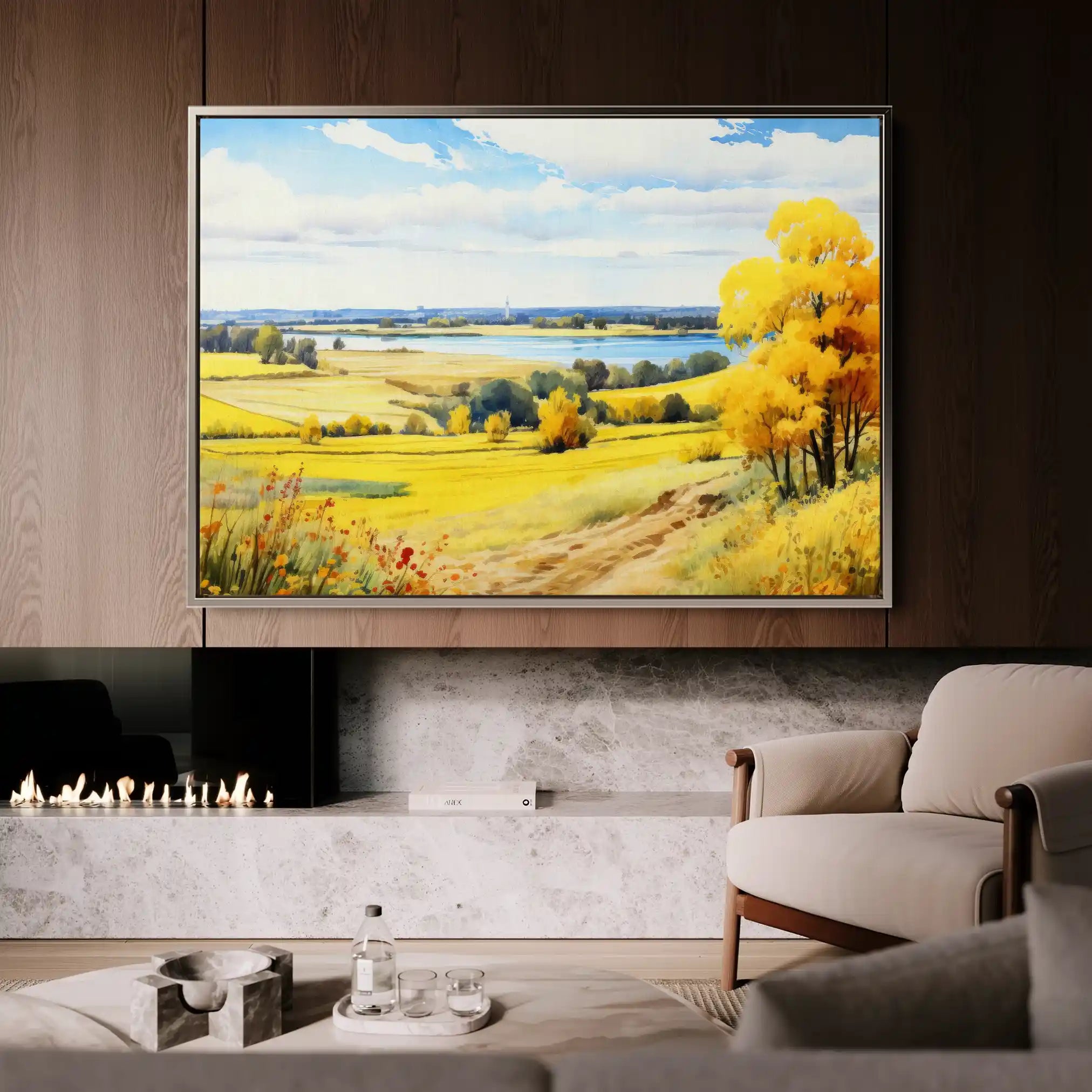 Landscape 114 Canvas Art 90 x 60 cm / Stretched on hidden frame