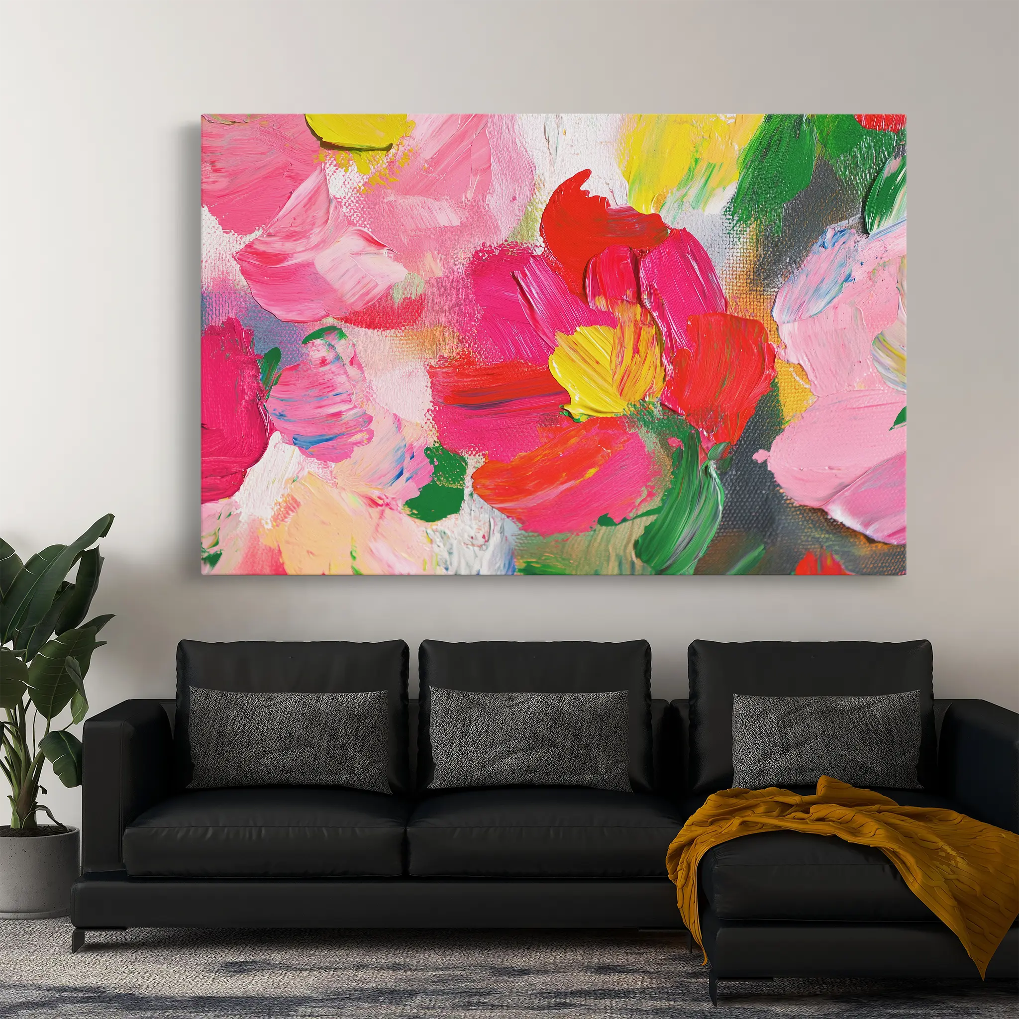 Floral Canvas Wall Art WAD1143-F 90 x 60 cm / Stretched on hidden frame