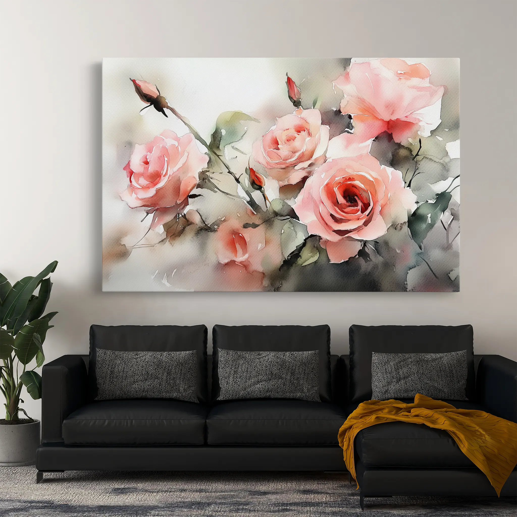 Floral Canvas Wall Art WAD1146-F 90 x 60 cm / Stretched on hidden frame