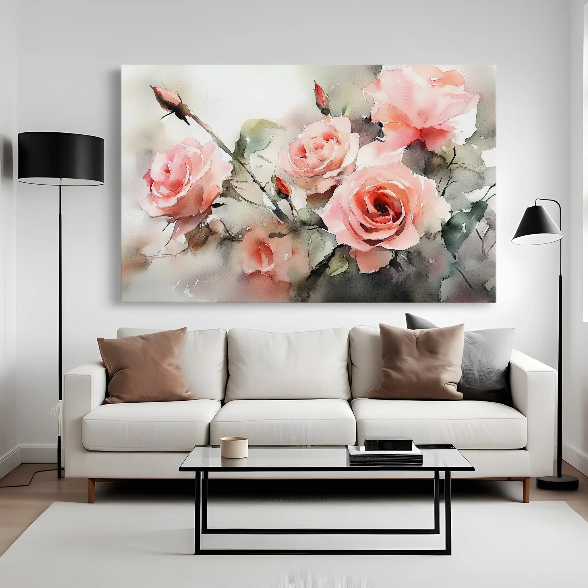 Floral Canvas Wall Art WAD1146-F 90 x 60 cm / Stretched on hidden frame