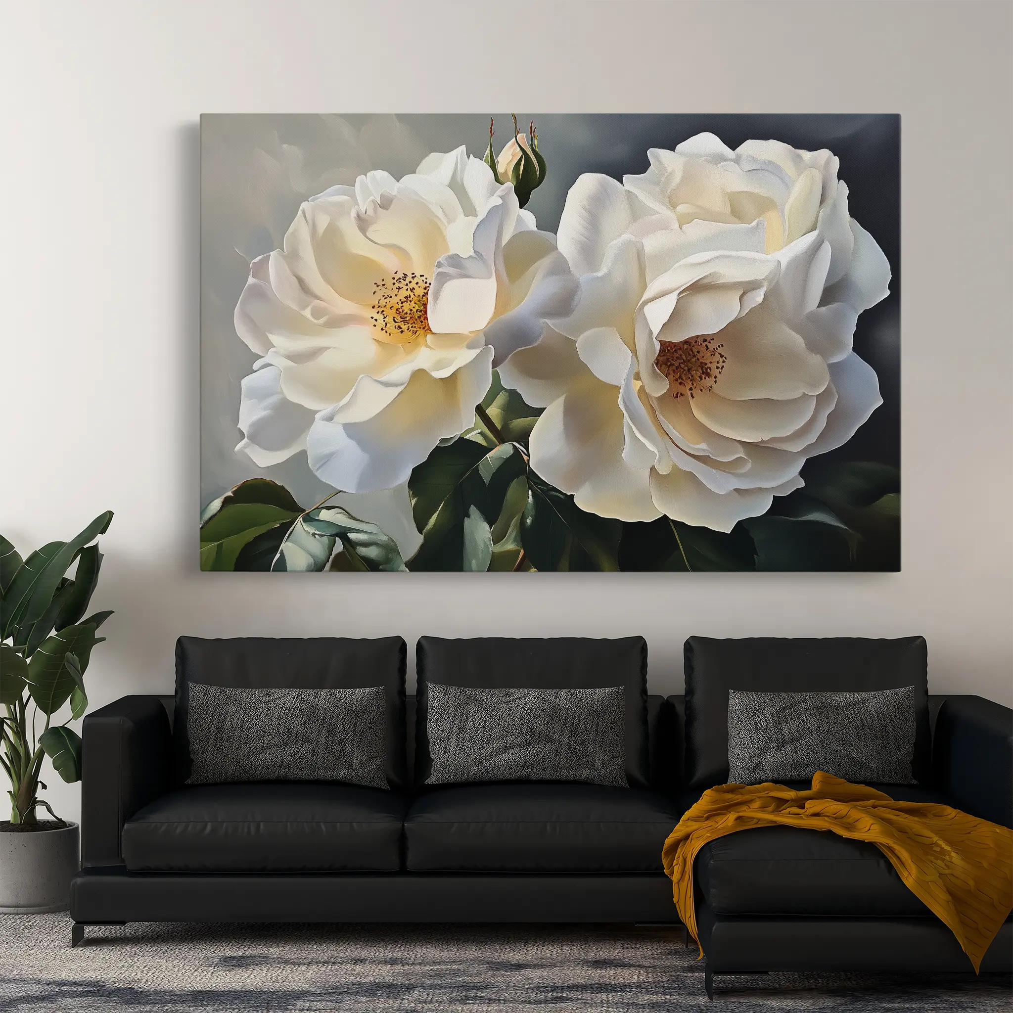 Floral Canvas Wall Art WAD1147-F 90 x 60 cm / Stretched on hidden frame