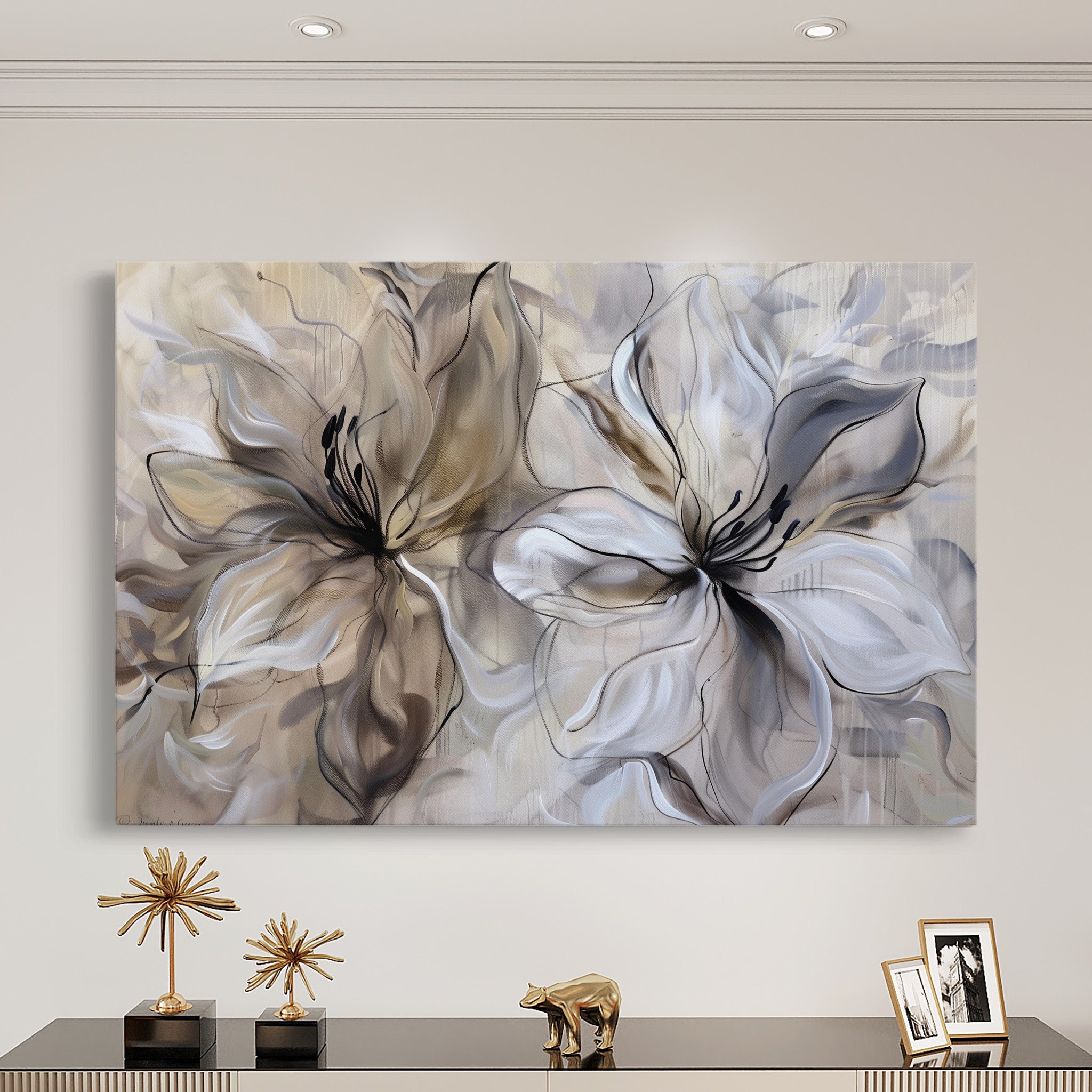 Floral Canvas Wall Art WAD115-F 90 x 60 cm / Stretched on hidden frame